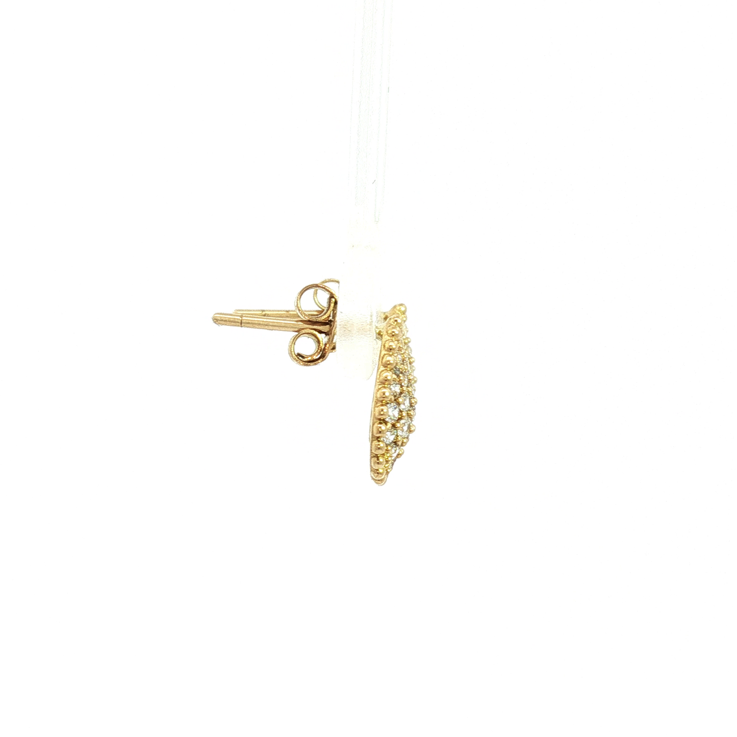 Boucheron Inspired Teardrop Diamond Stud Earrings — Yellow Gold