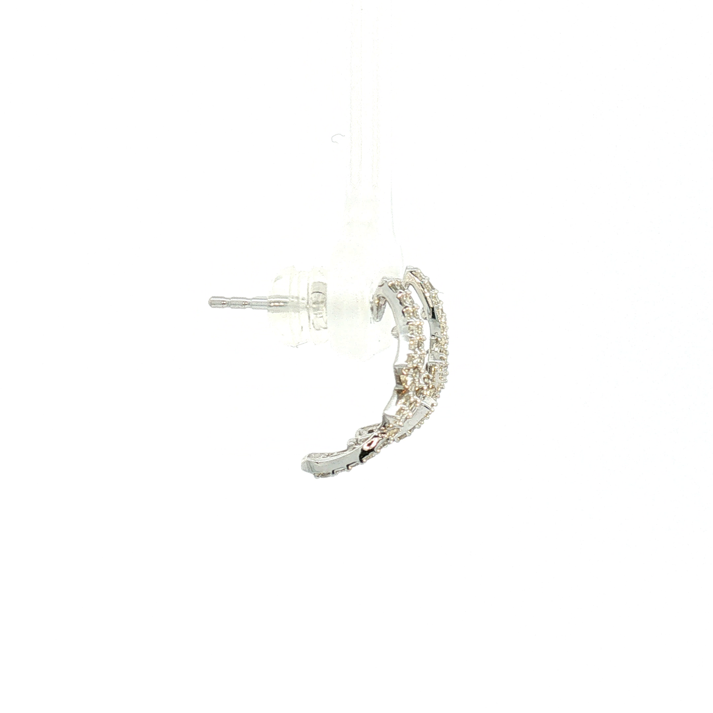 Renee Dia Diamond Ribbon Drop Earrings in White Gold
