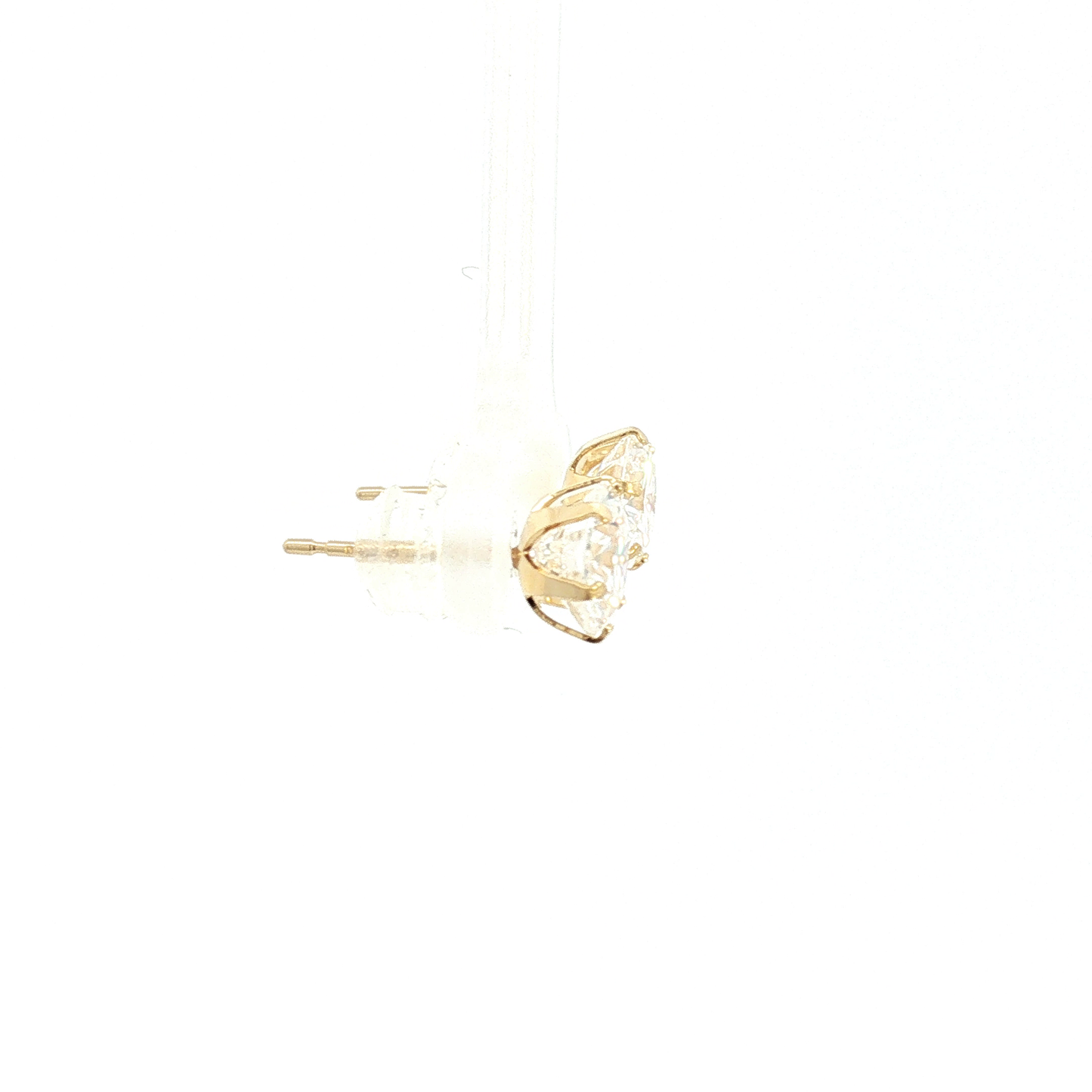 Yellow Gold Round Diamond Stud Earrings
