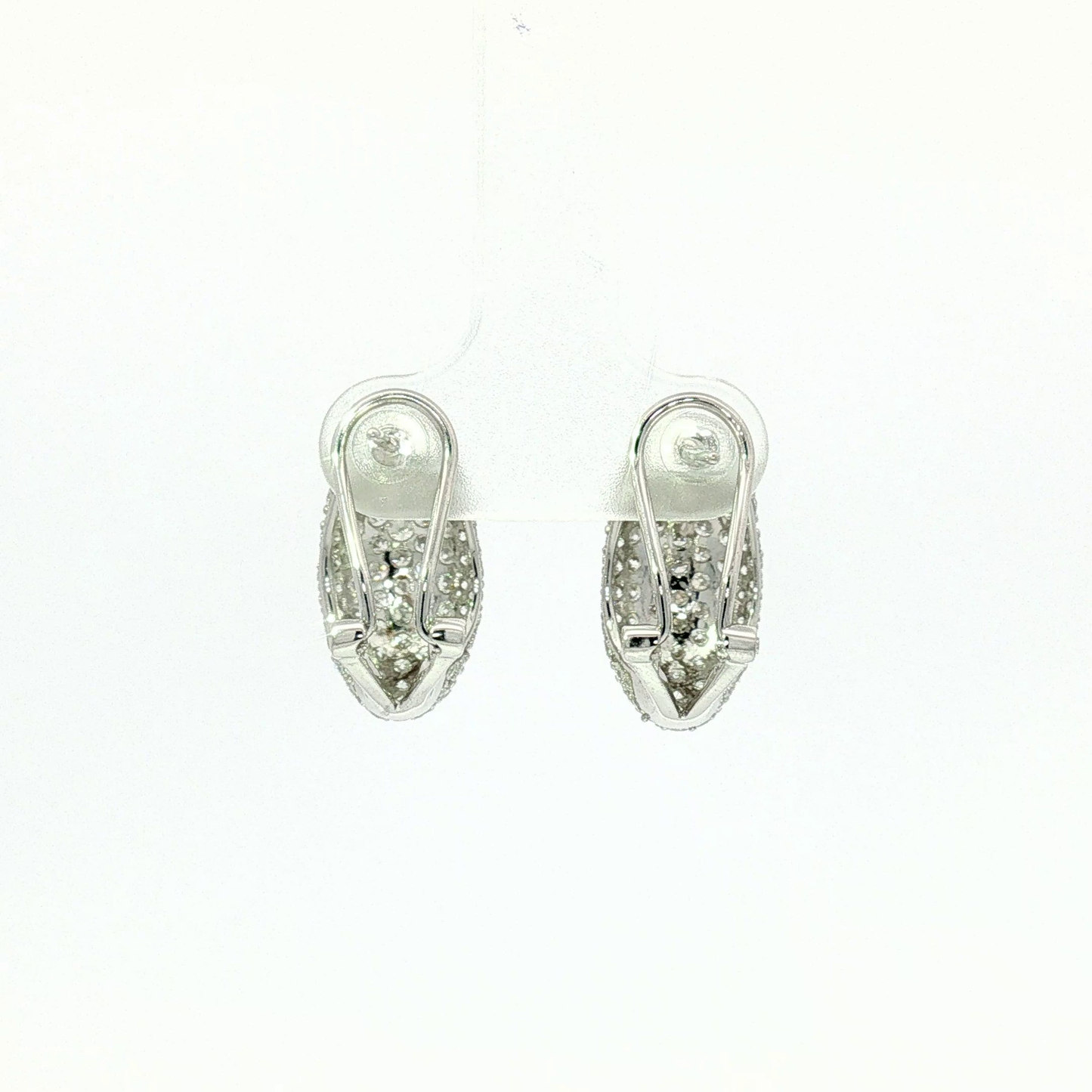White Gold Diamond Pave Loop Earrings
