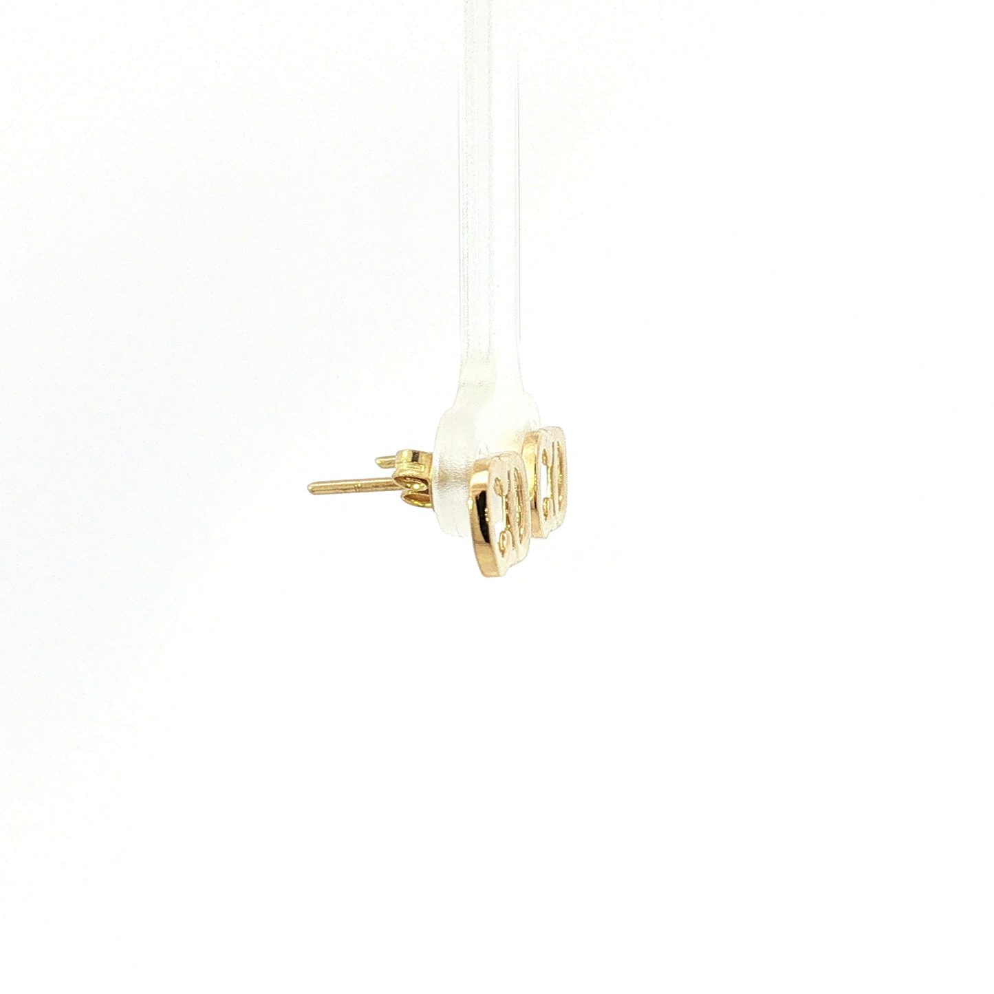 CD Logo Stud Earrings in Yellow Gold