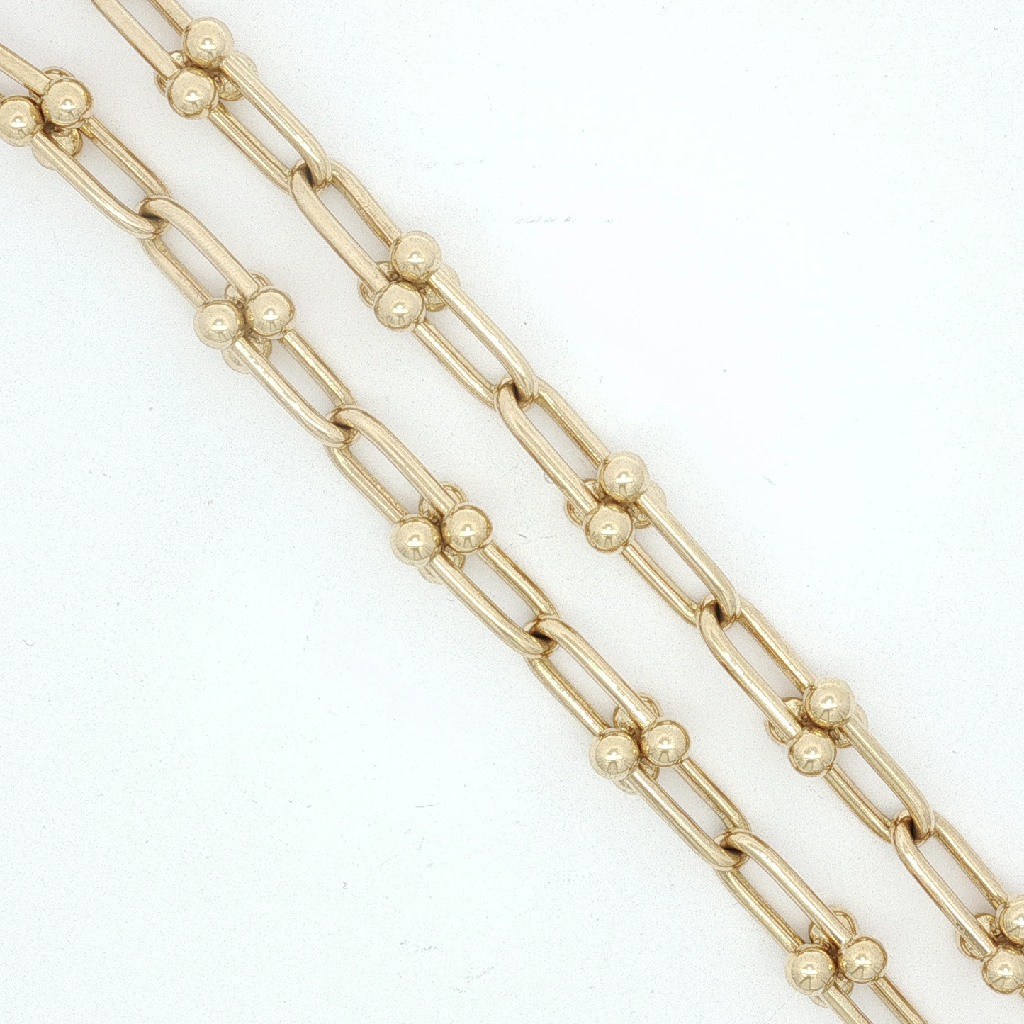 Yellow Gold Elongated Link Chain Necklace