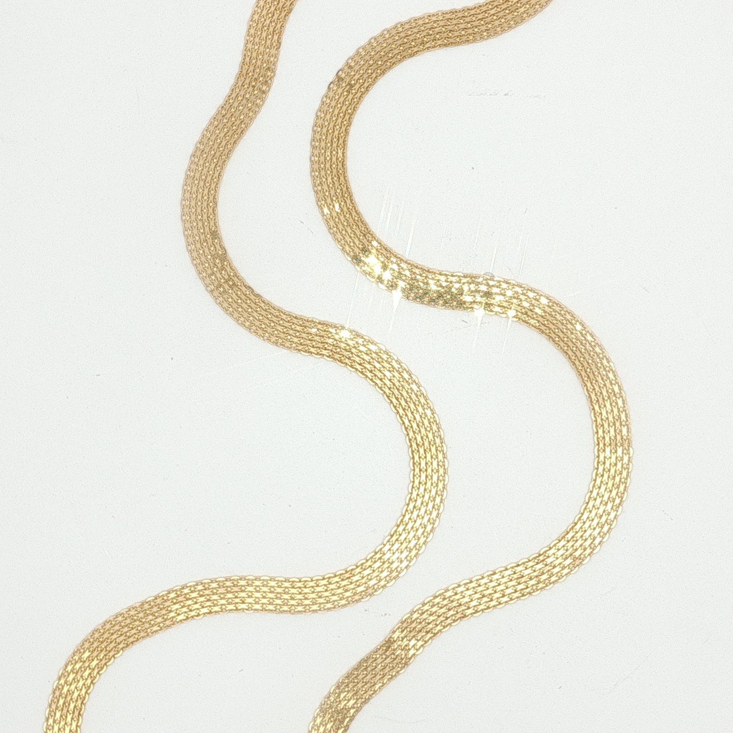 Yellow Gold Woven Mesh Link Chain Necklace