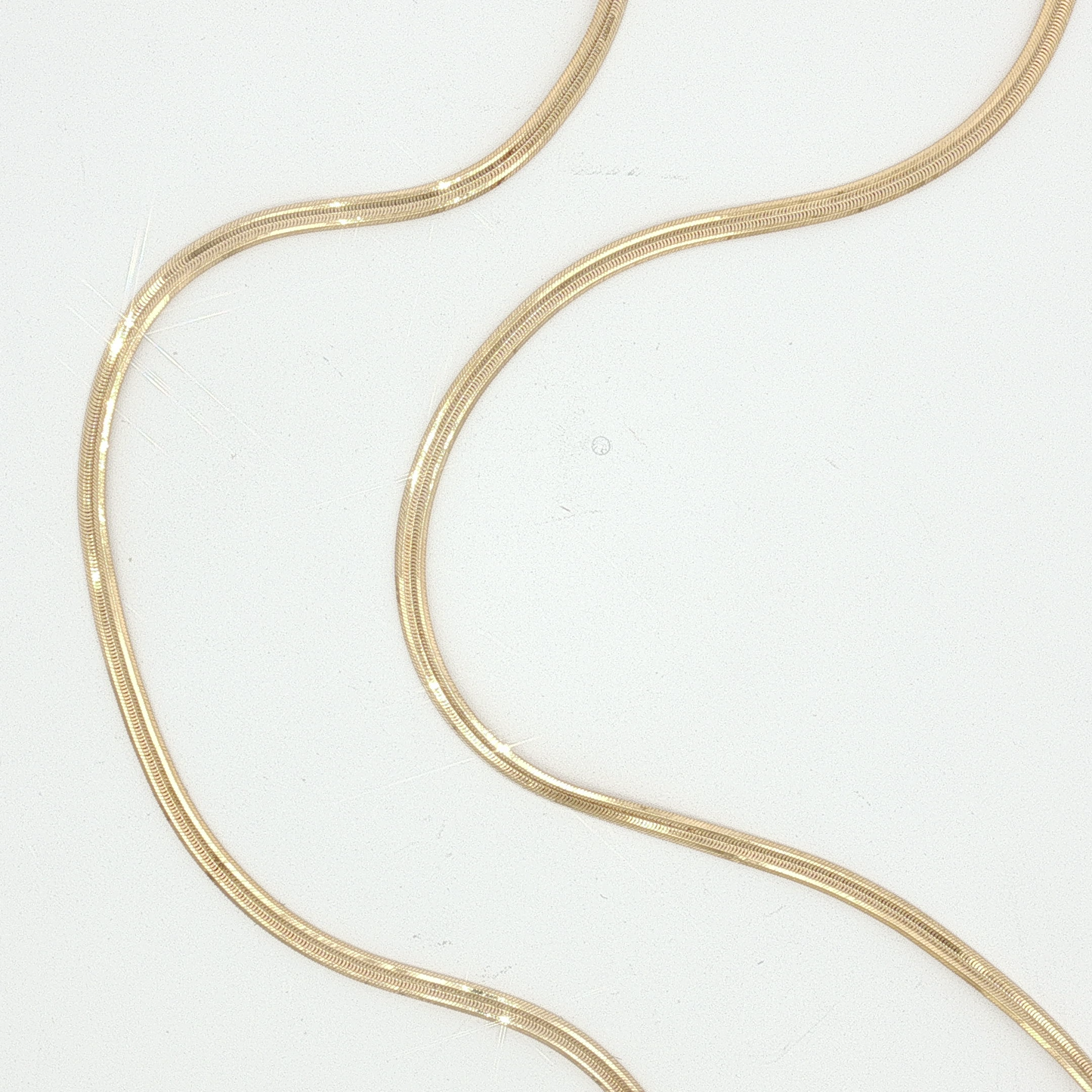 Yellow Gold Flat Snake Chain Necklace