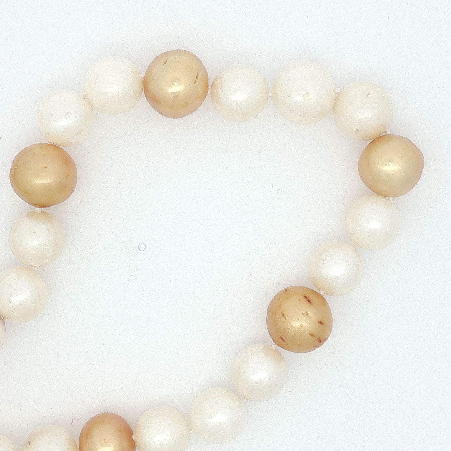 Golden and White Pearl Necklace with Yellow Gold Clasp