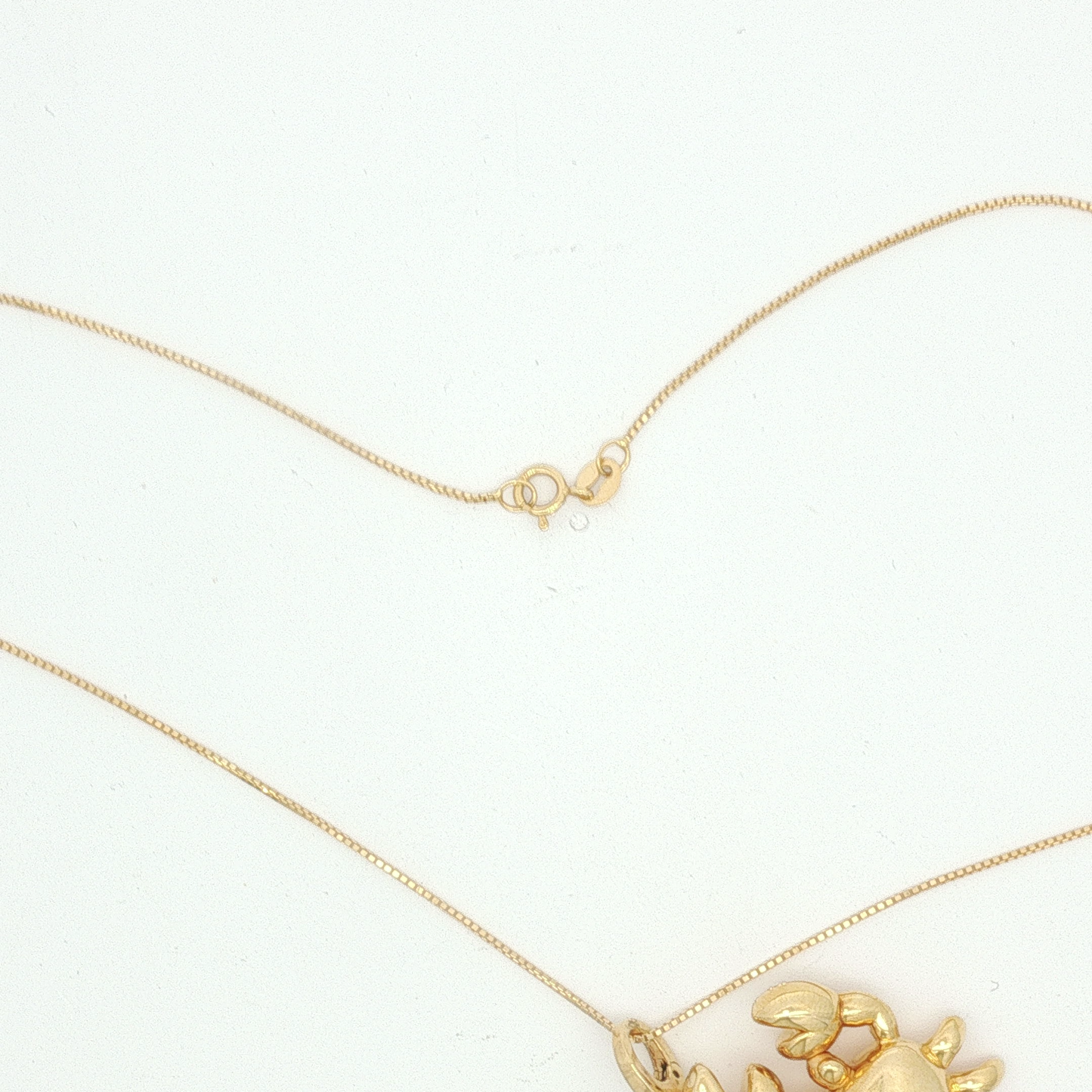 Polished Yellow Gold Crab Pendant Necklace