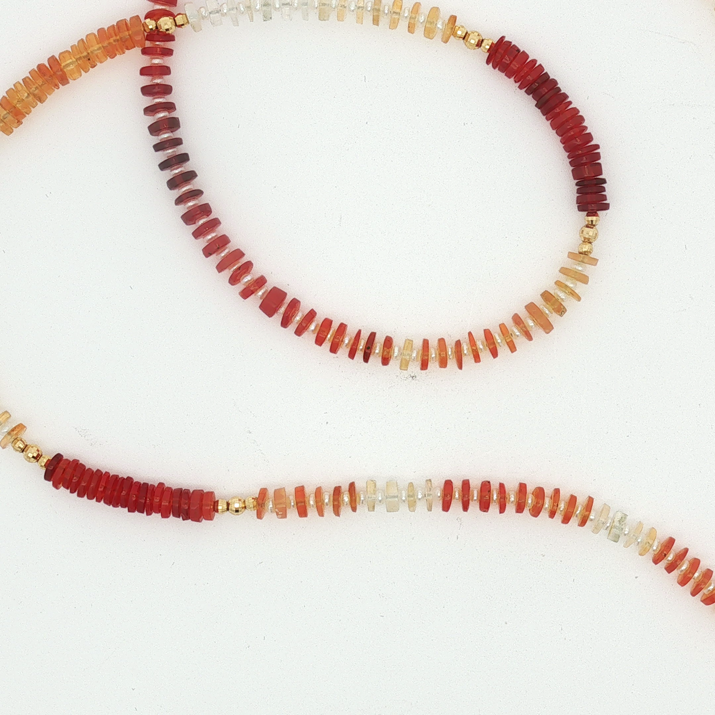 Coral Gradient Beaded Necklace in Yellow Gold / NAE-ABEEE