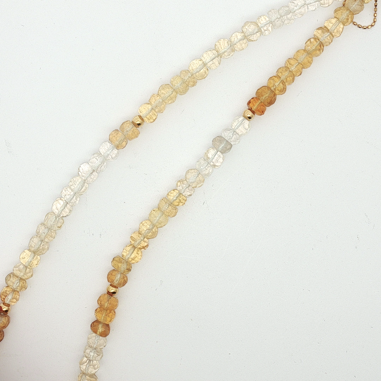 Faceted Citrine Beaded Necklace with Yellow Gold Accents / ABA-AEOU N246584-122325