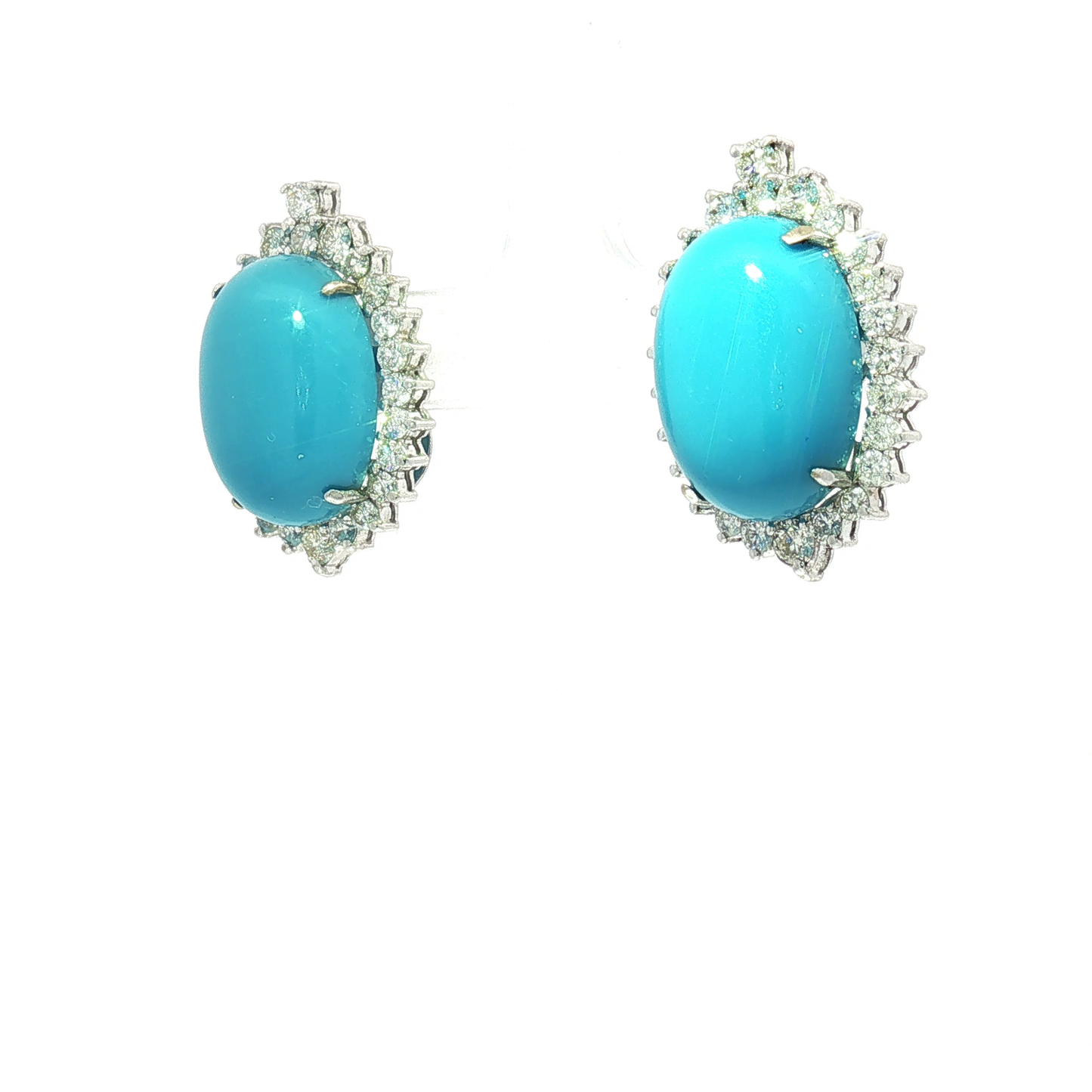 Sleeping Beauty Turquoise Diamond Halo Jewelry Set