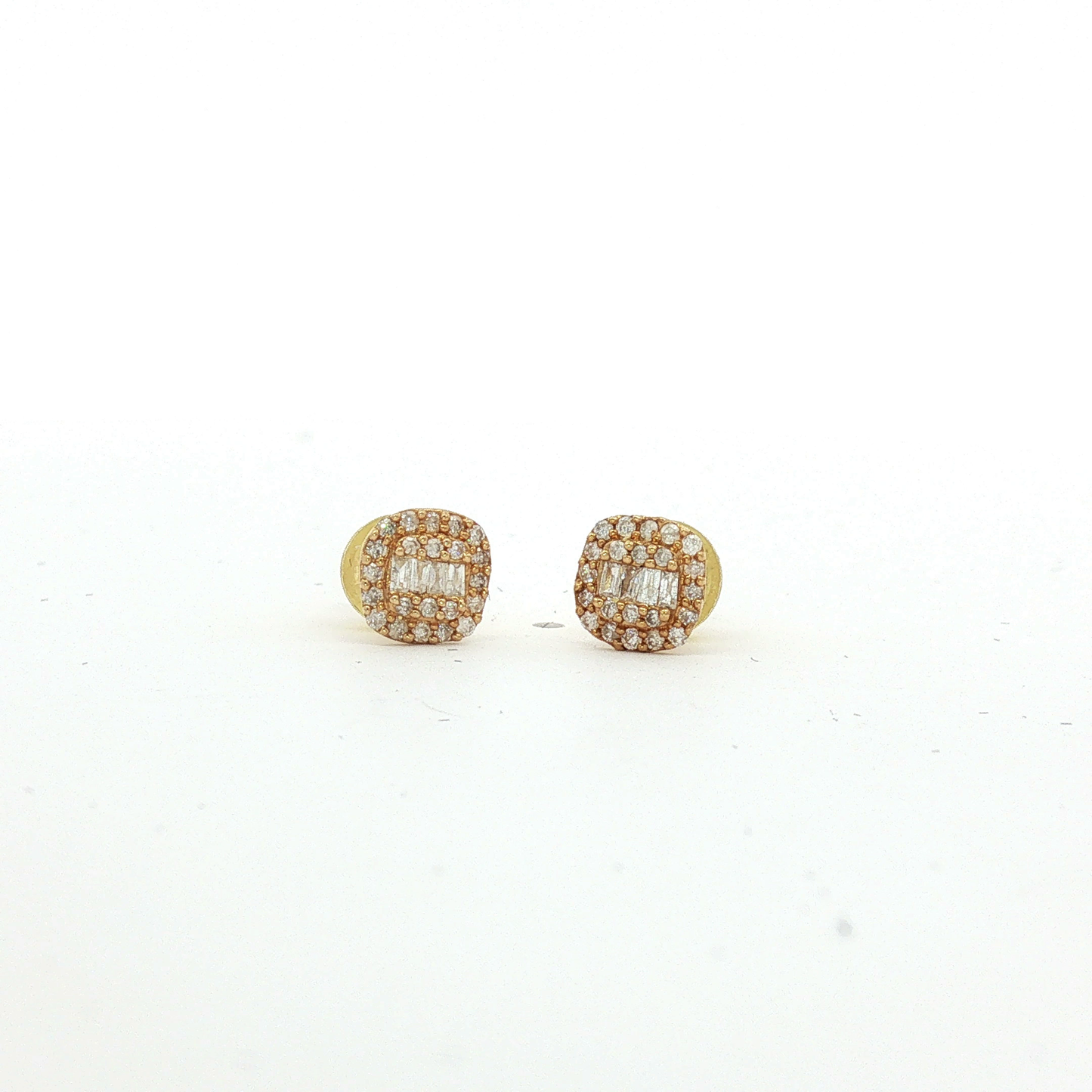 Diamond Cluster Stud Earrings in Rose Gold