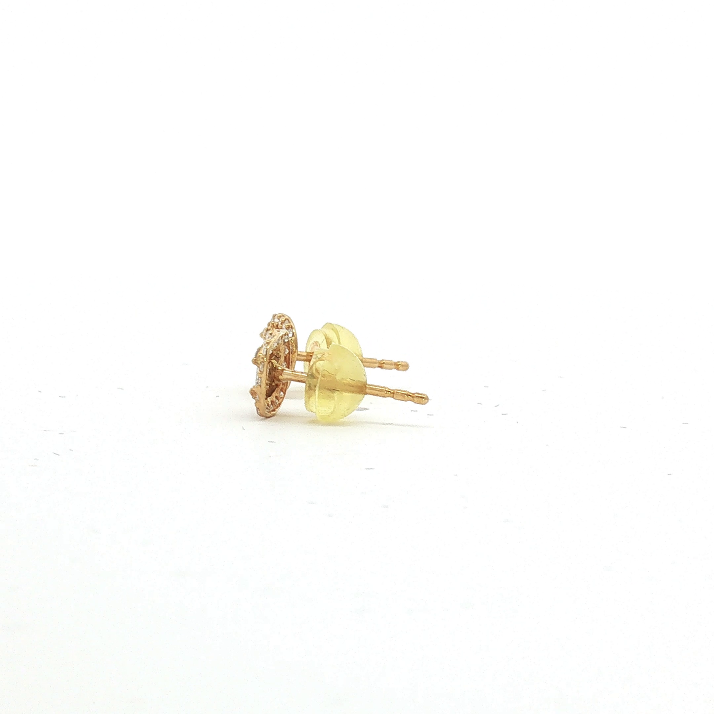 Diamond Cluster Stud Earrings in Rose Gold