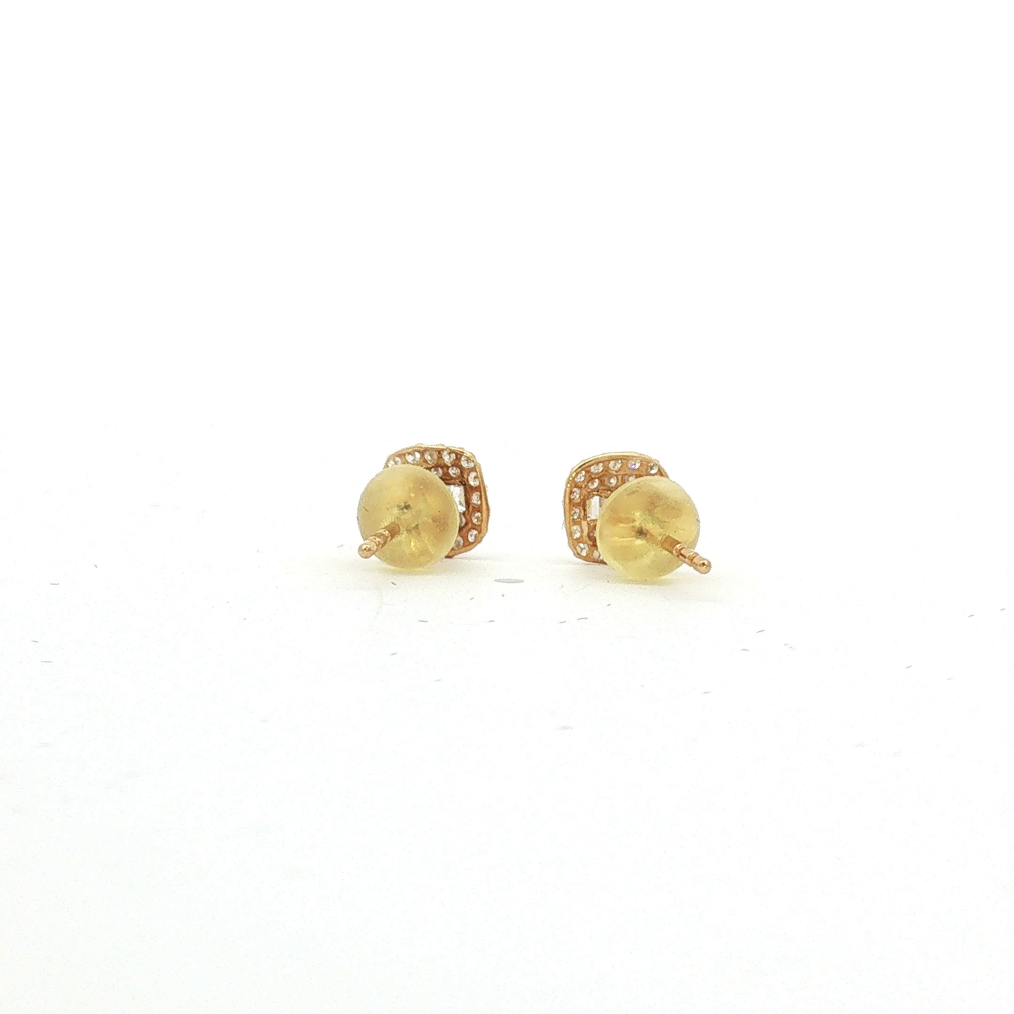 Diamond Cluster Stud Earrings in Rose Gold
