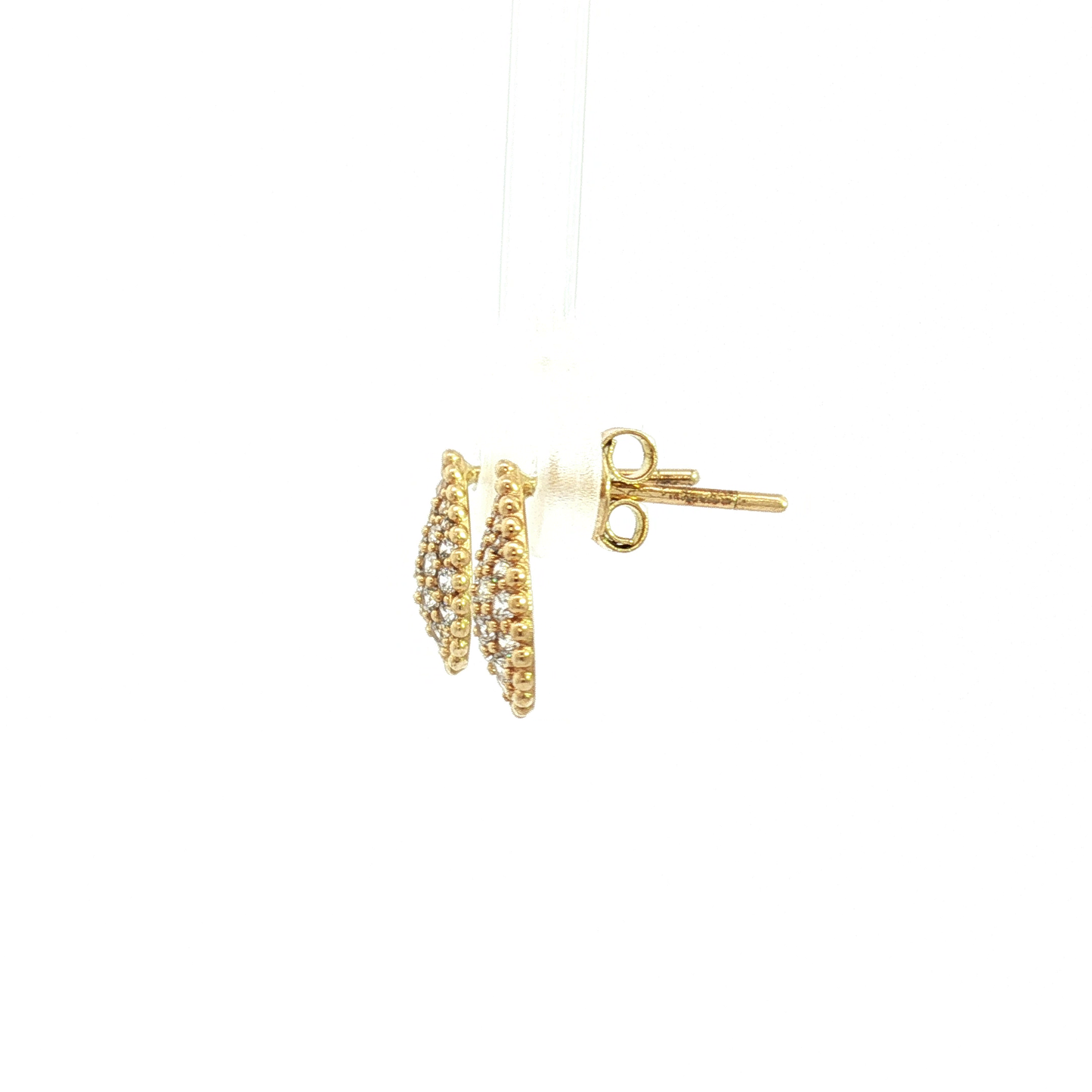 Boucheron Inspired Teardrop Diamond Stud Earrings — Yellow Gold