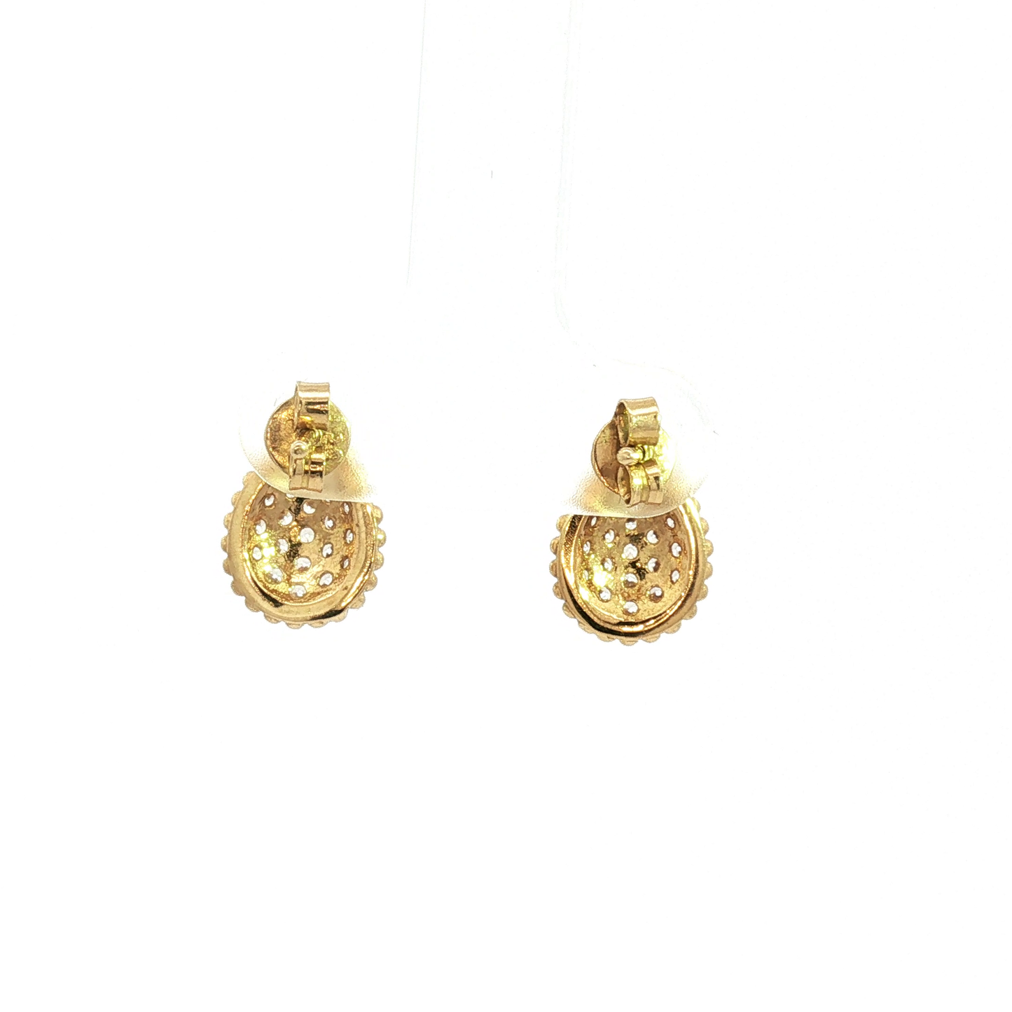 Boucheron Inspired Teardrop Diamond Stud Earrings — Yellow Gold