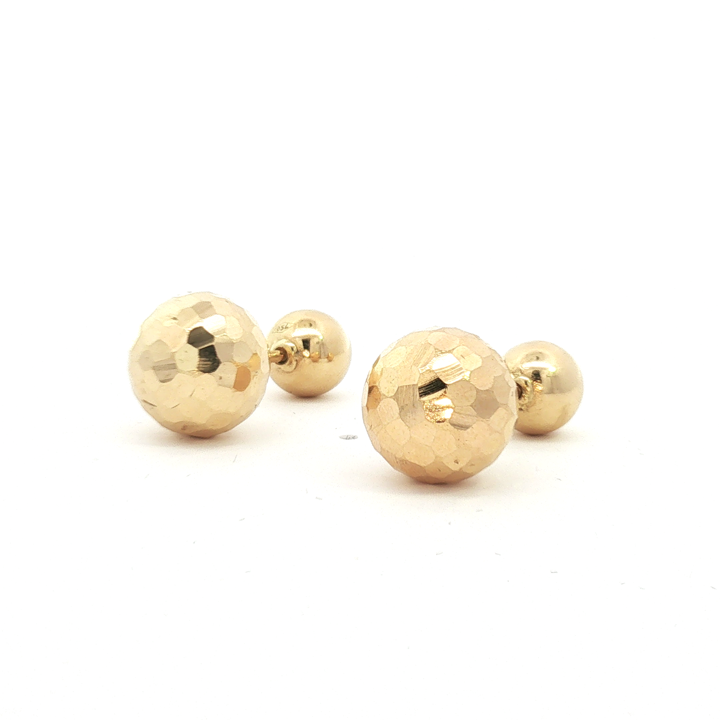 Dior Hammered Yellow Gold Ball Stud Earrings