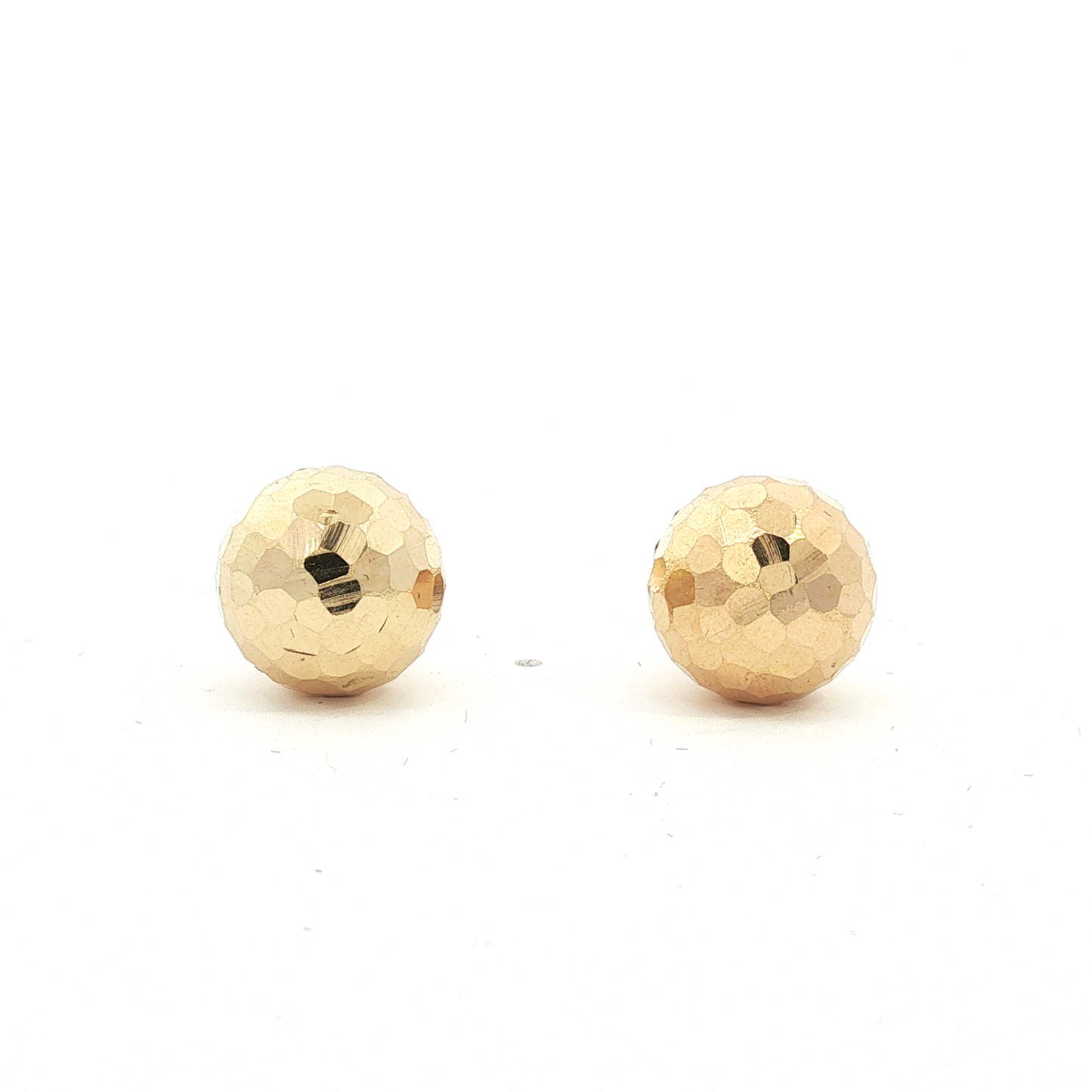 Dior Hammered Yellow Gold Ball Stud Earrings