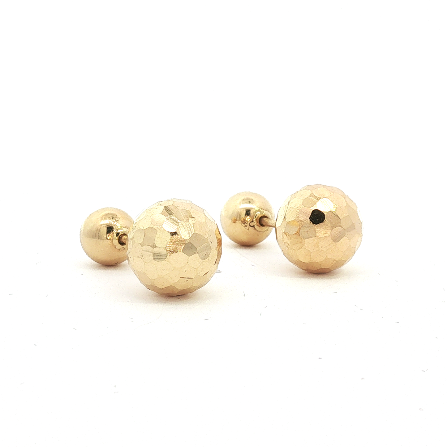 Dior Hammered Yellow Gold Ball Stud Earrings