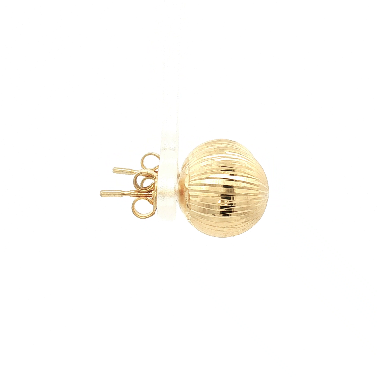 Textured Sunburst Dome Stud Earrings in Yellow Gold