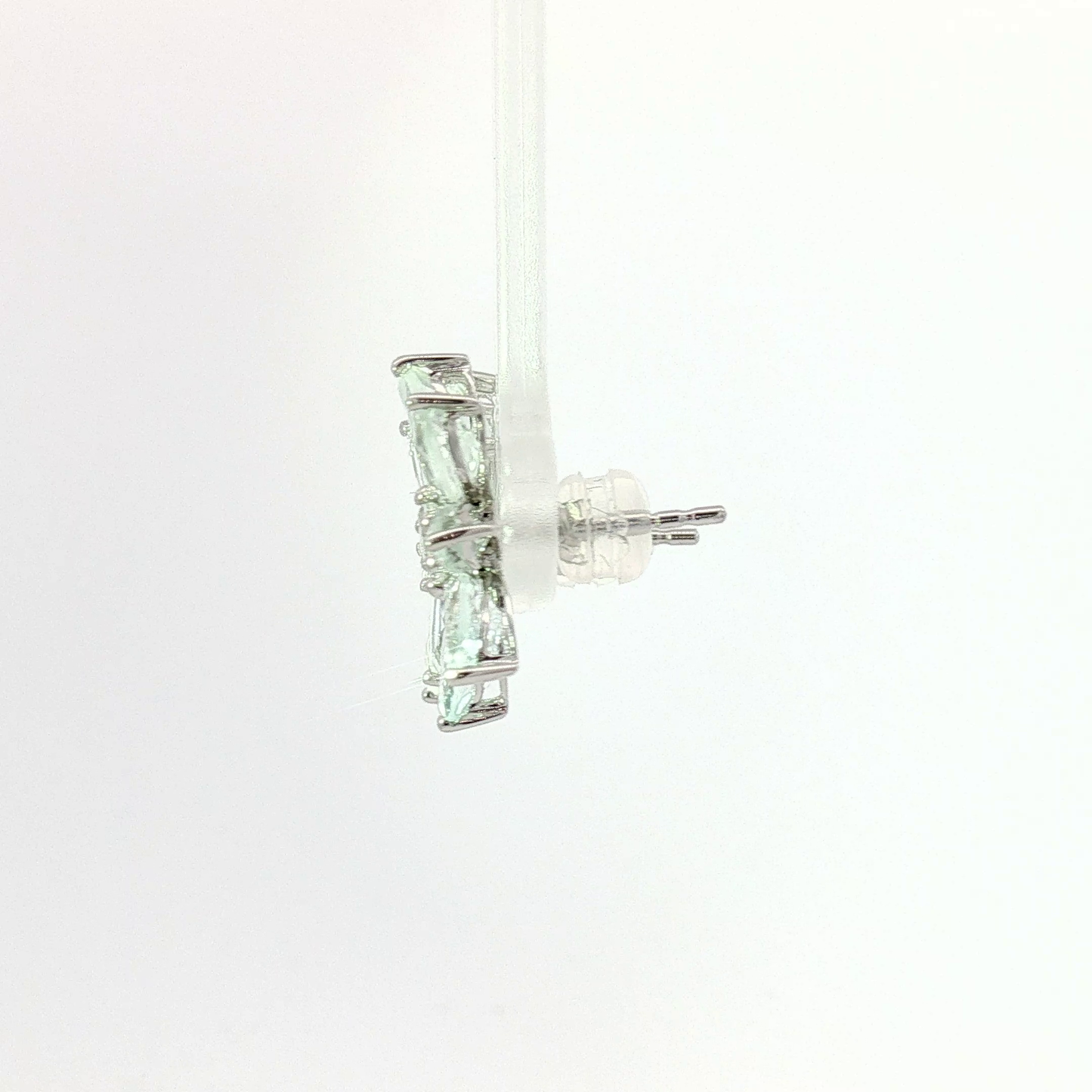 Diamond Floral Cluster Earrings in White Gold