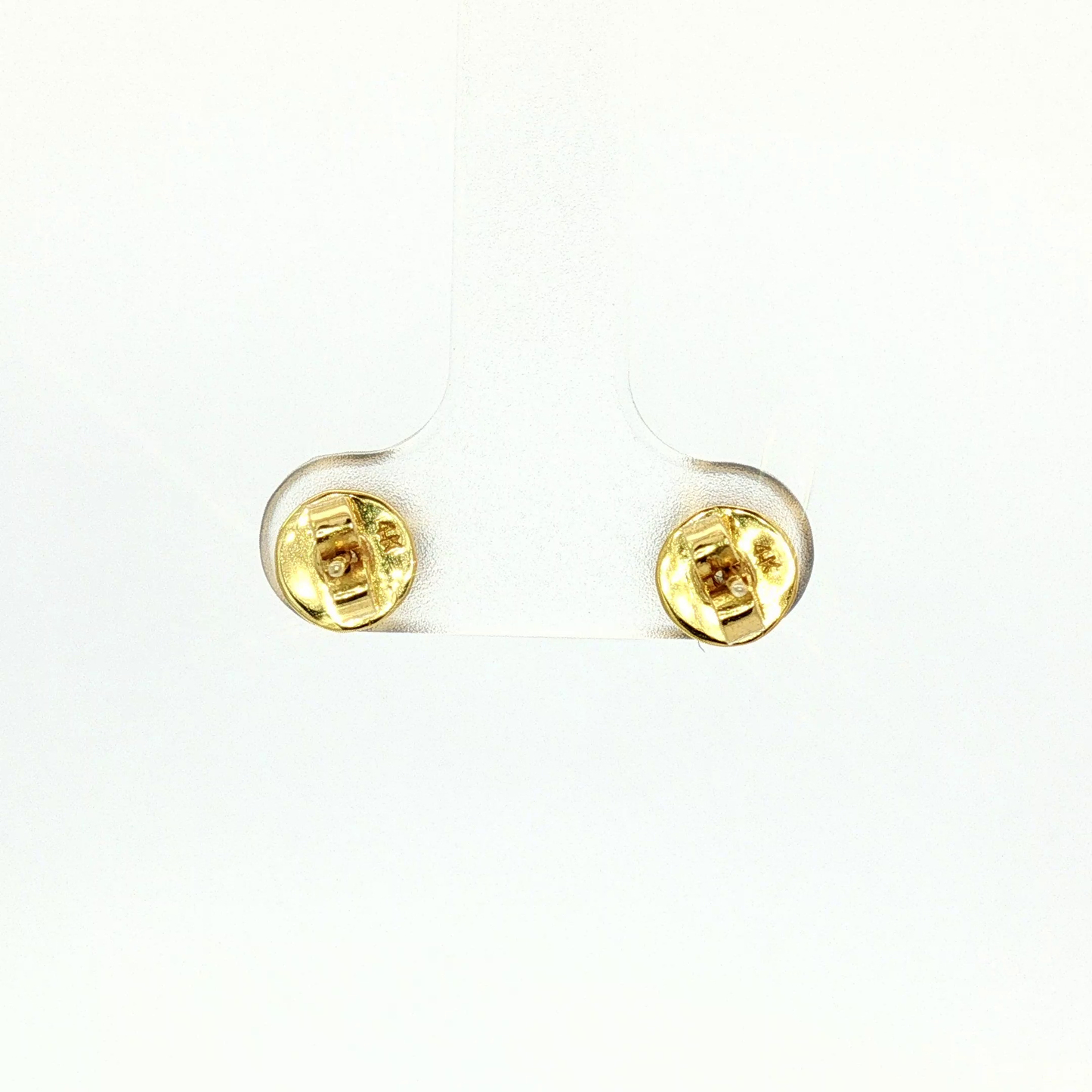 Round Deep Blue Sapphire Stud Earrings in Yellow Gold