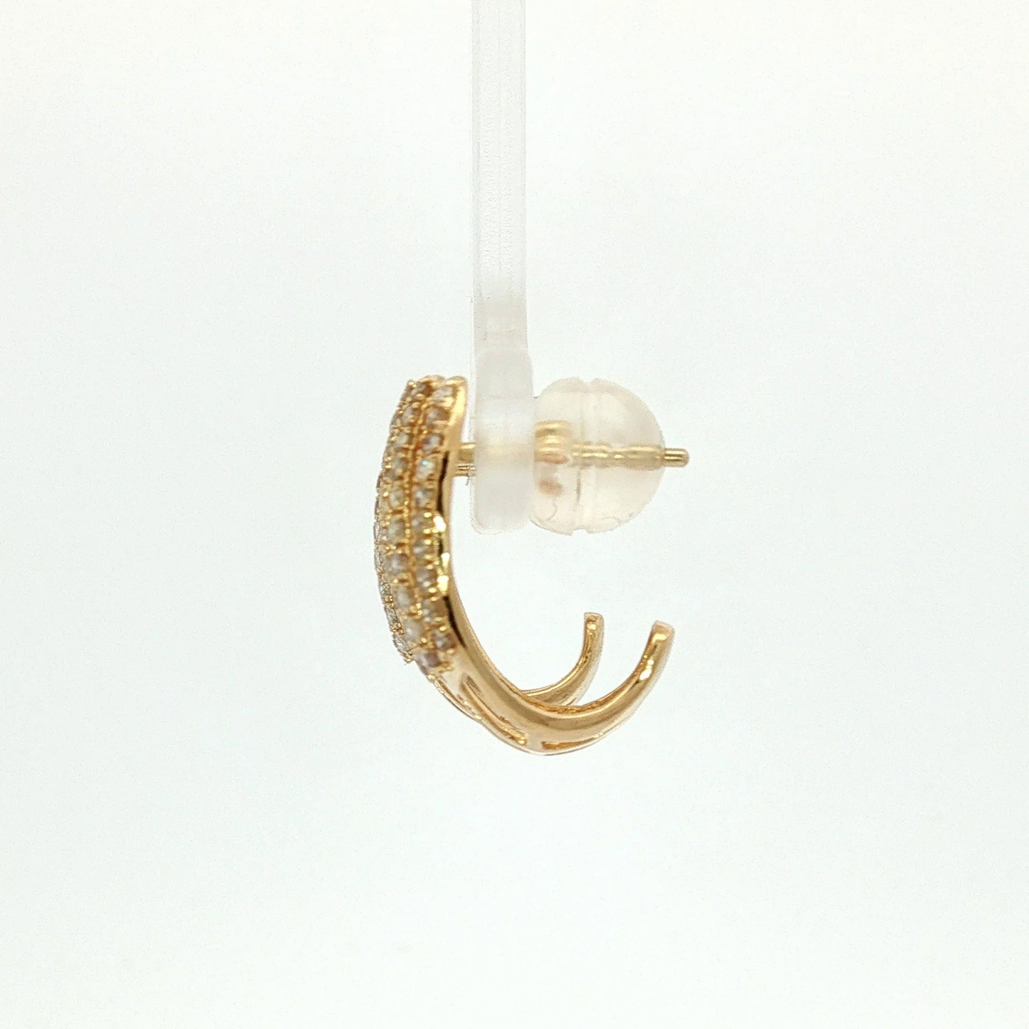 Diamond Pavé Cage Stud Earrings in Rose Gold