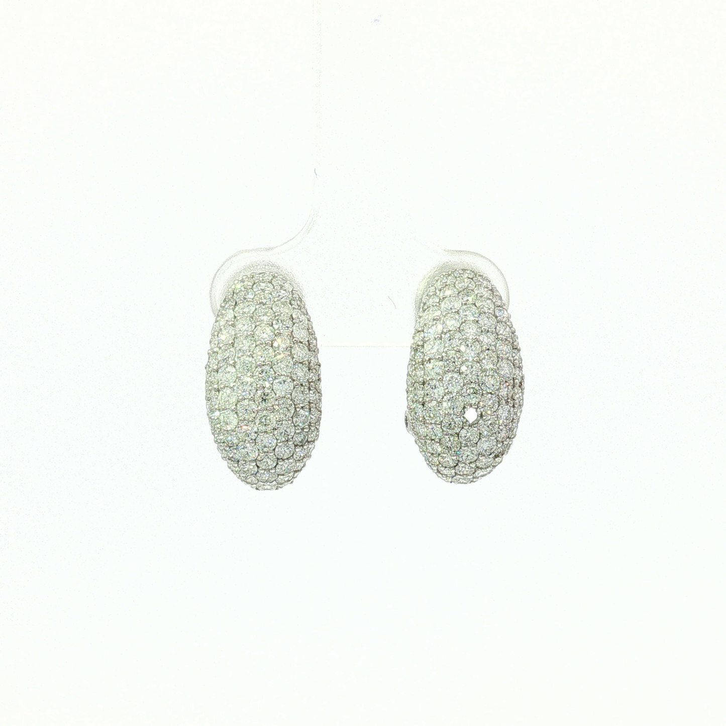 White Gold Diamond Pave Loop Earrings