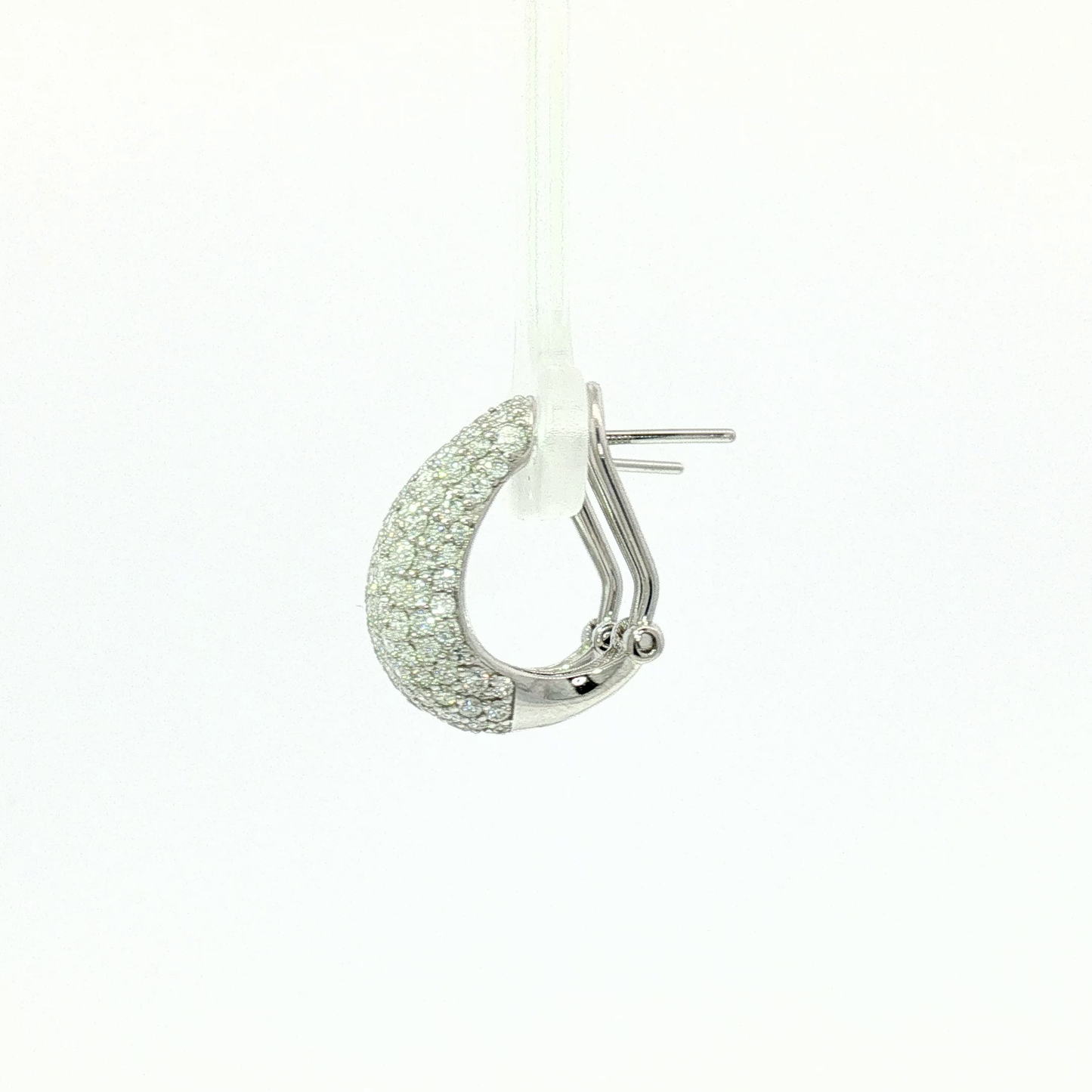 White Gold Diamond Pave Loop Earrings