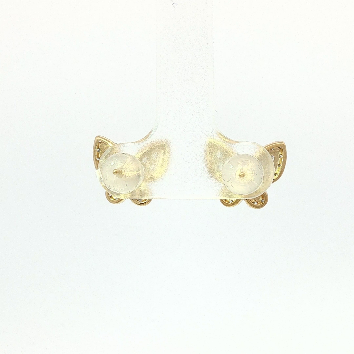 Lady Butterfly Diamond Stud Earrings in White Gold