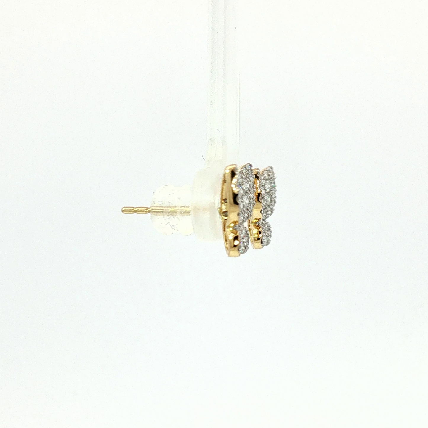 Lady Butterfly Diamond Stud Earrings in White Gold