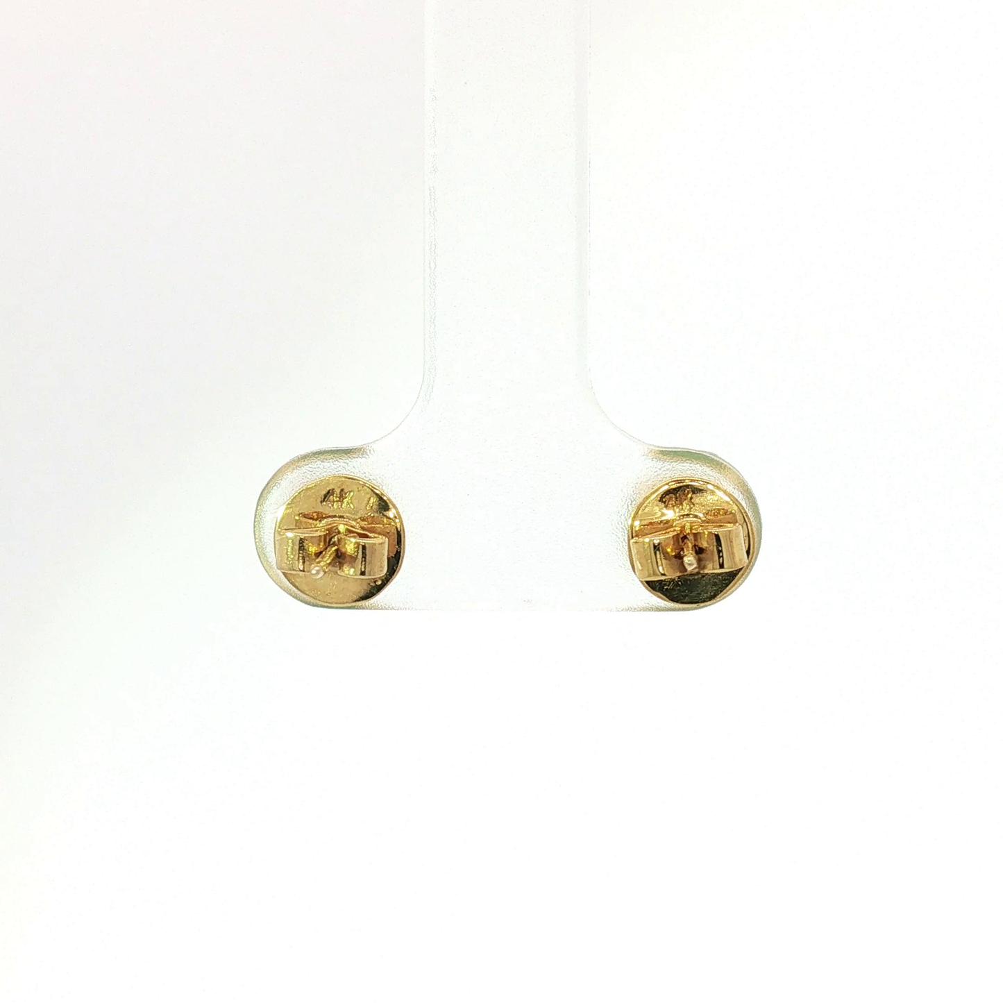 Round Emerald Stud Earrings in Yellow Gold