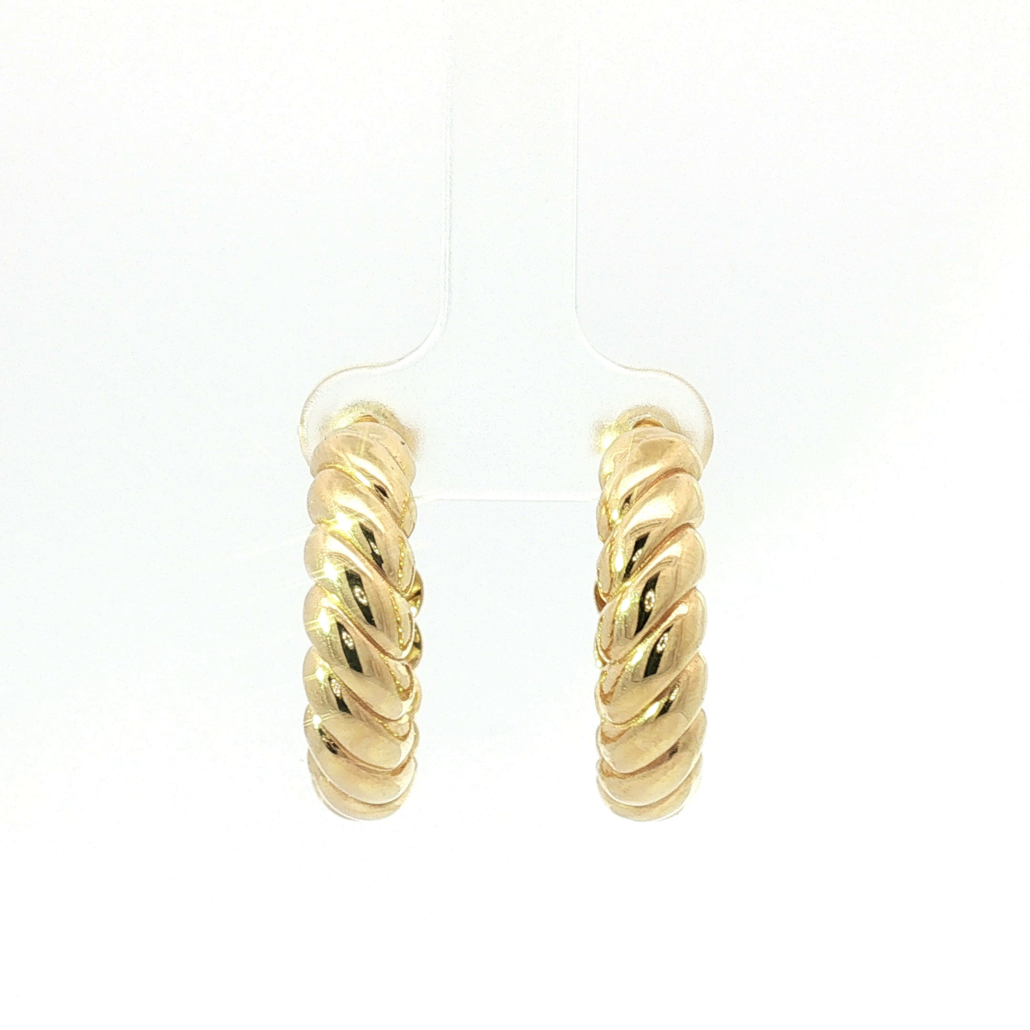 Twisted Rope Hoop Earrings in Yellow Gold