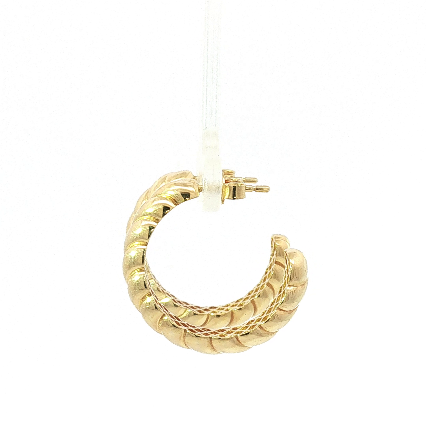 Twisted Rope Hoop Earrings in Yellow Gold