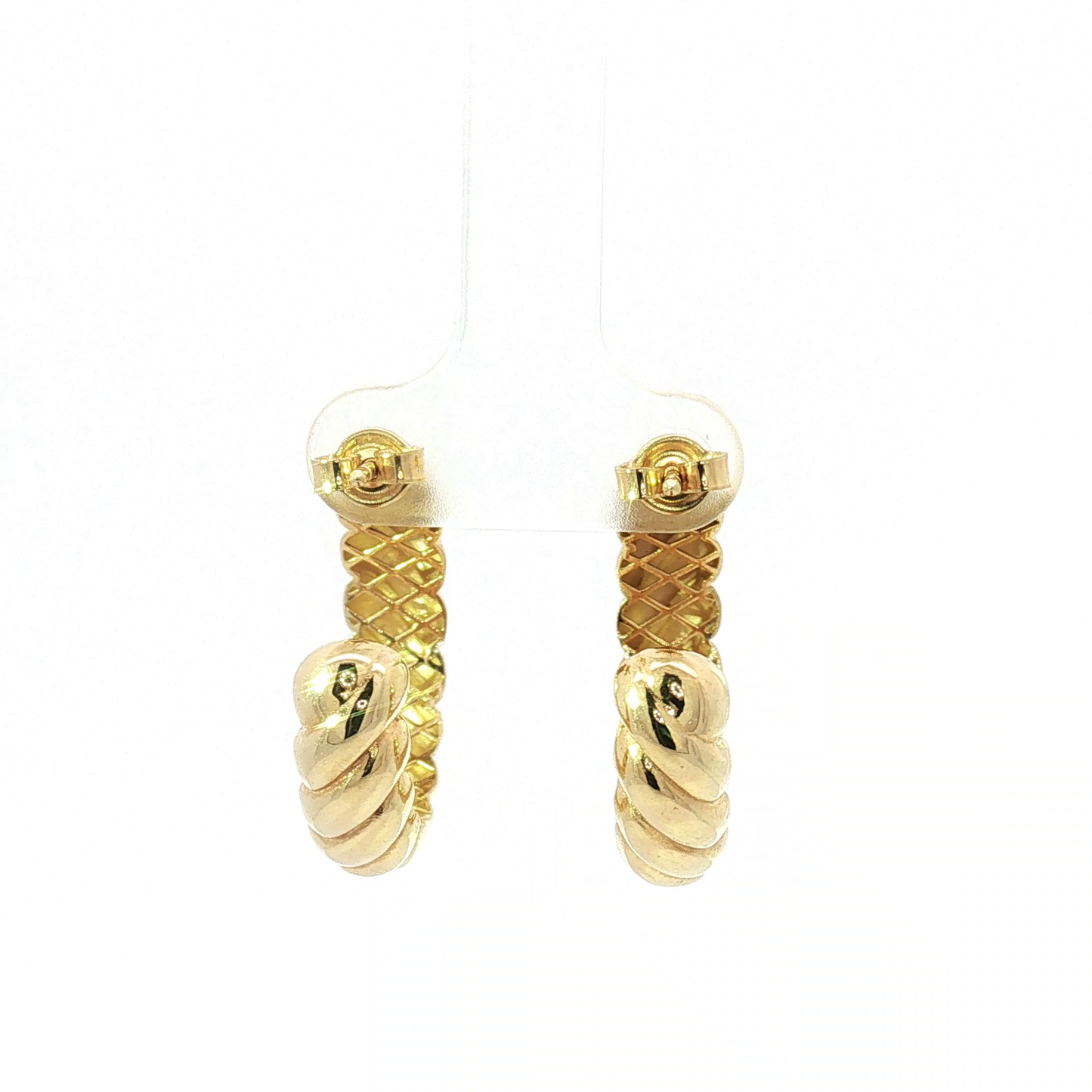 Twisted Rope Hoop Earrings in Yellow Gold