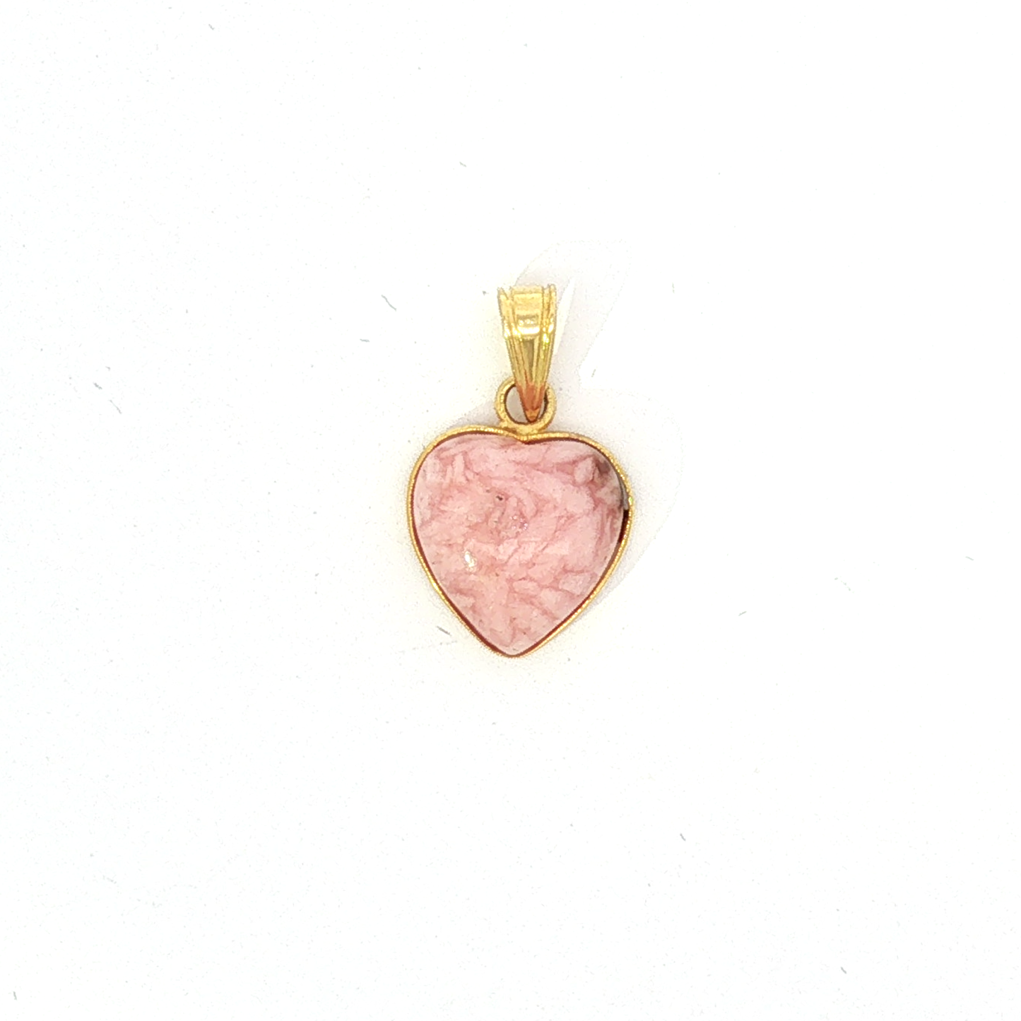 Heart-Shaped Rose Quartz Stud Earrings in Yellow Gold