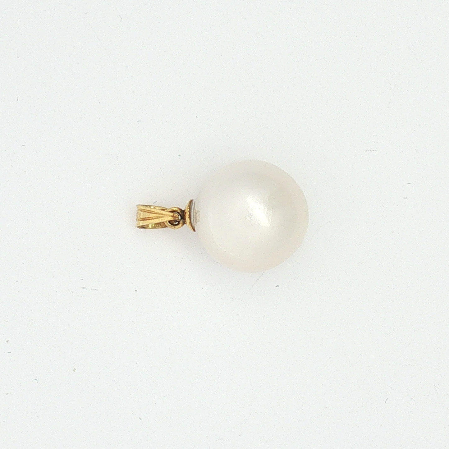 Classic White Pearl Drop Earrings in Yellow Gold