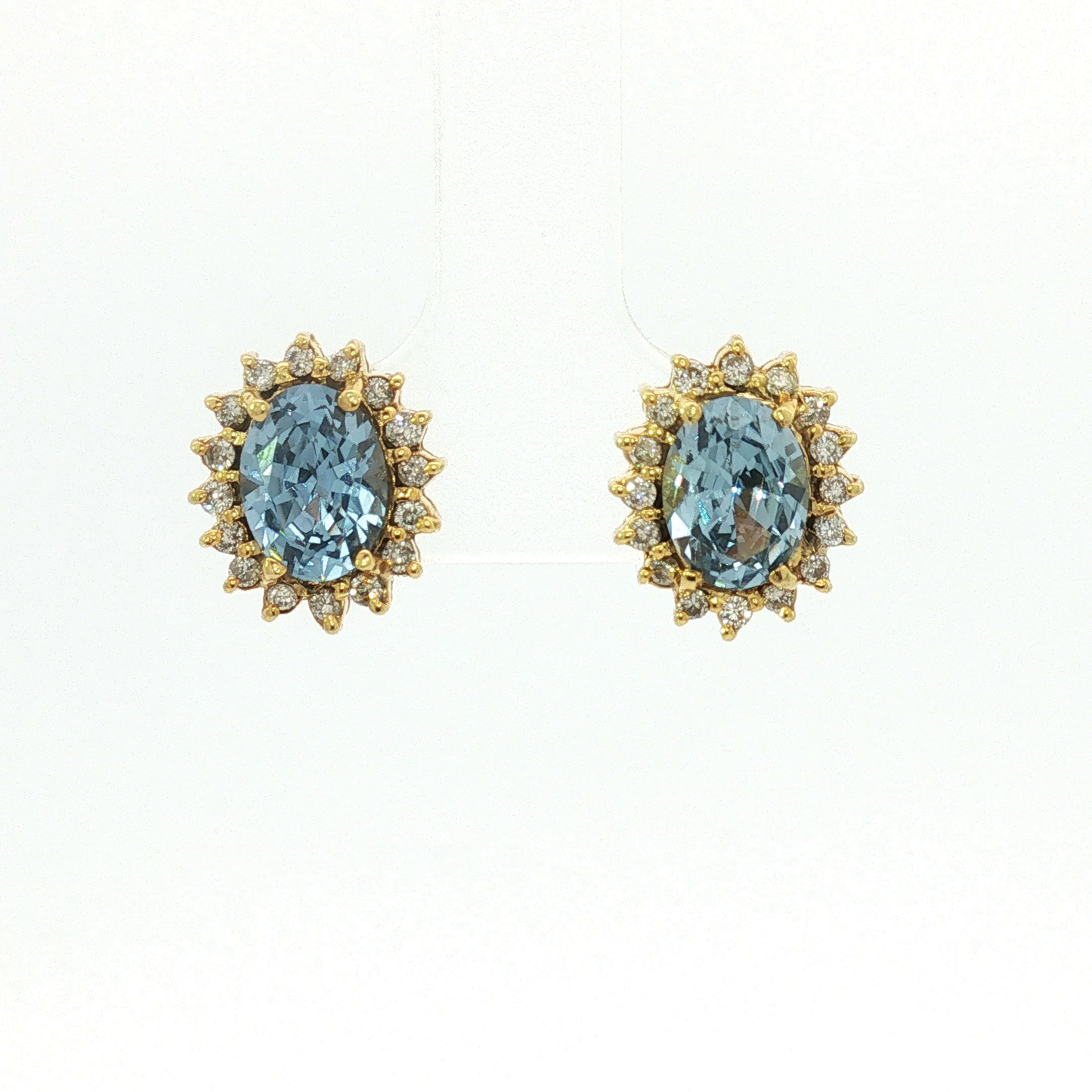 London Blue Topaz and Yellow Gold Cluster Half Set