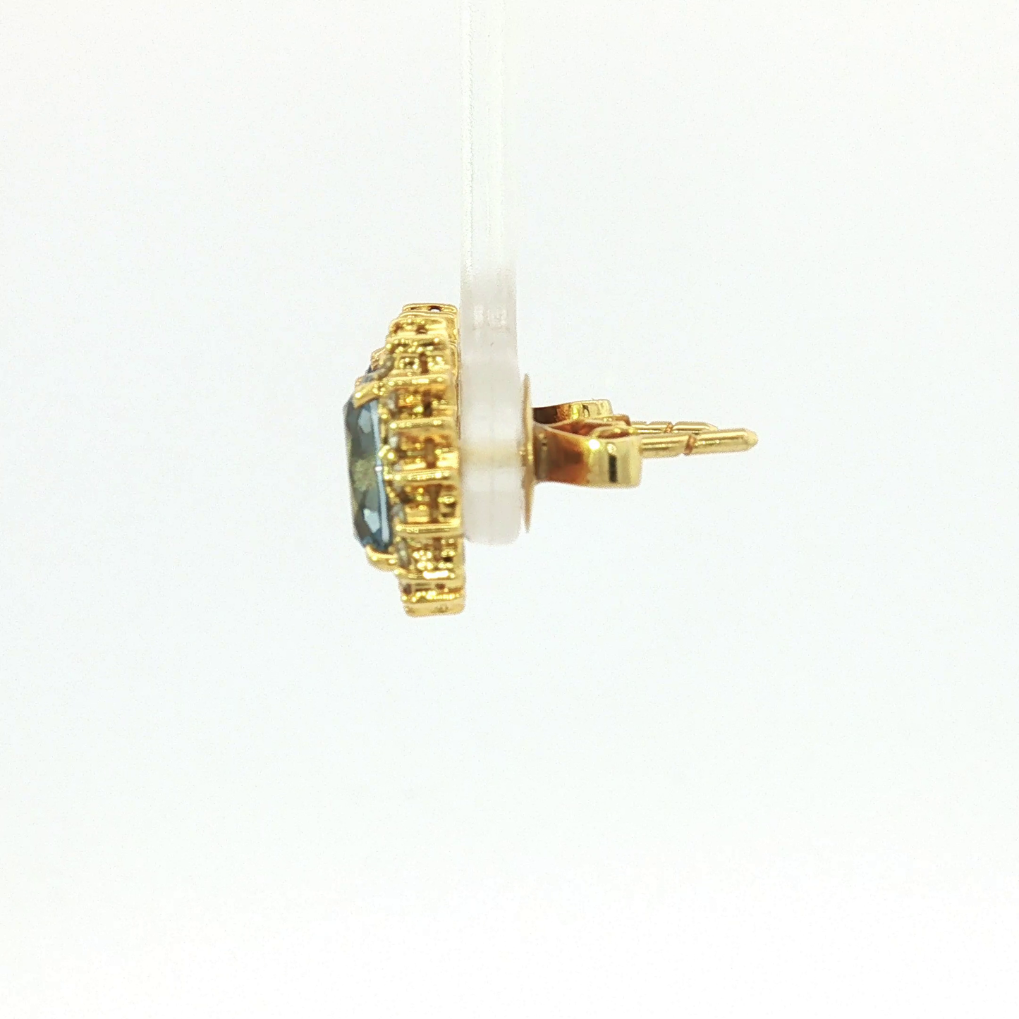 London Blue Topaz and Yellow Gold Cluster Half Set