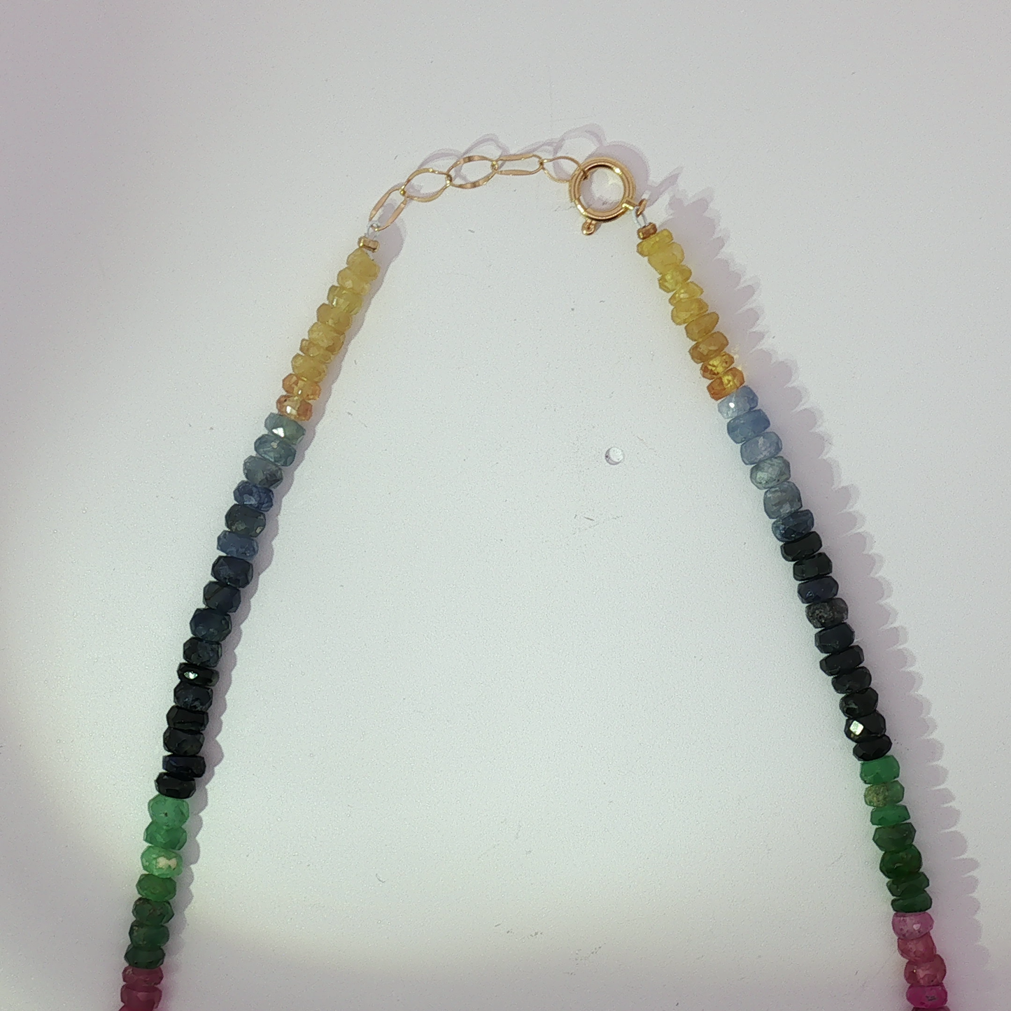 Faceted Multi-Color Sapphire Beaded Necklace