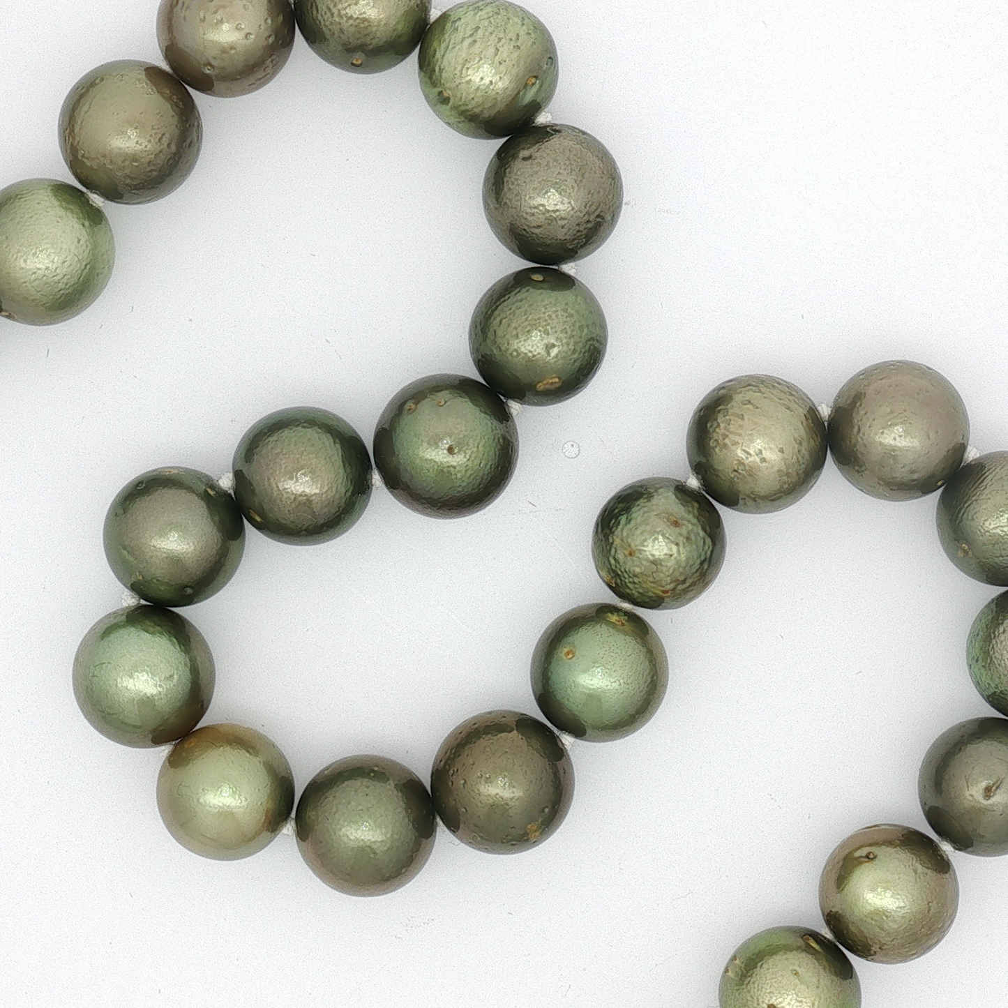 Textured Dark Pearl Strand Necklace with Yellow Gold Clasp