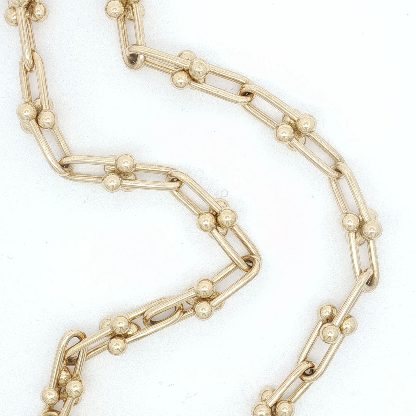 Yellow Gold Elongated Link Chain Necklace