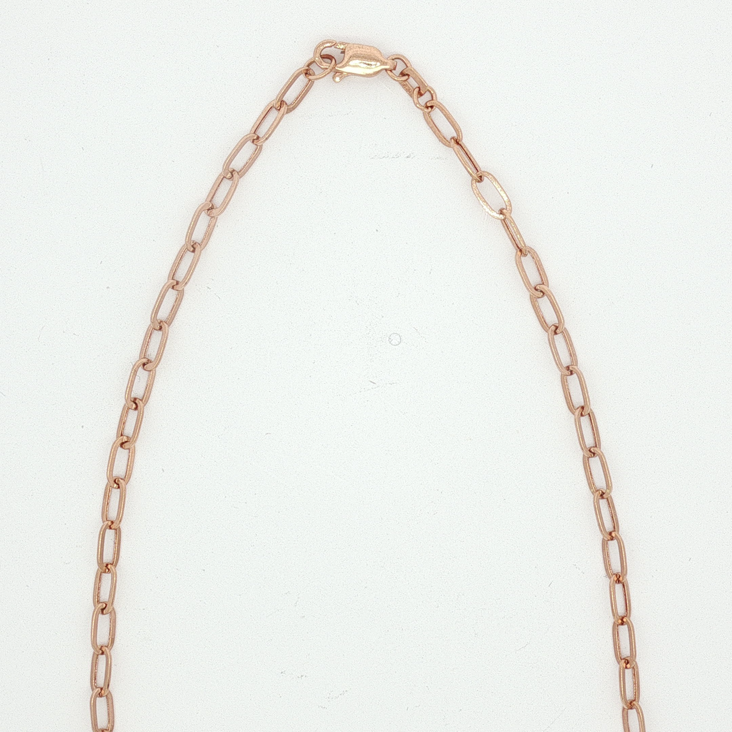 Elongated Link Paperclip Chain Necklace in Rose Gold