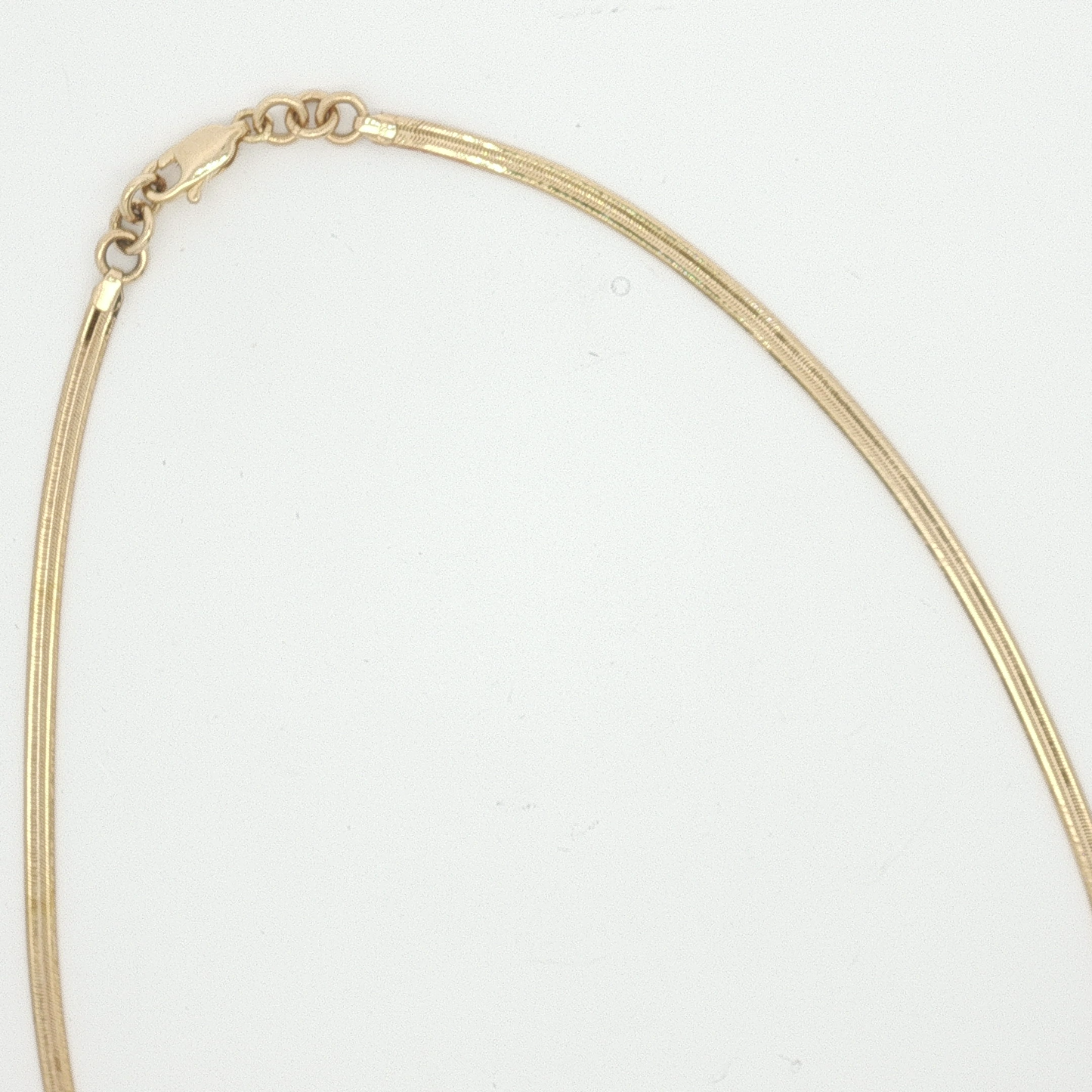 Yellow Gold Flat Snake Chain Necklace