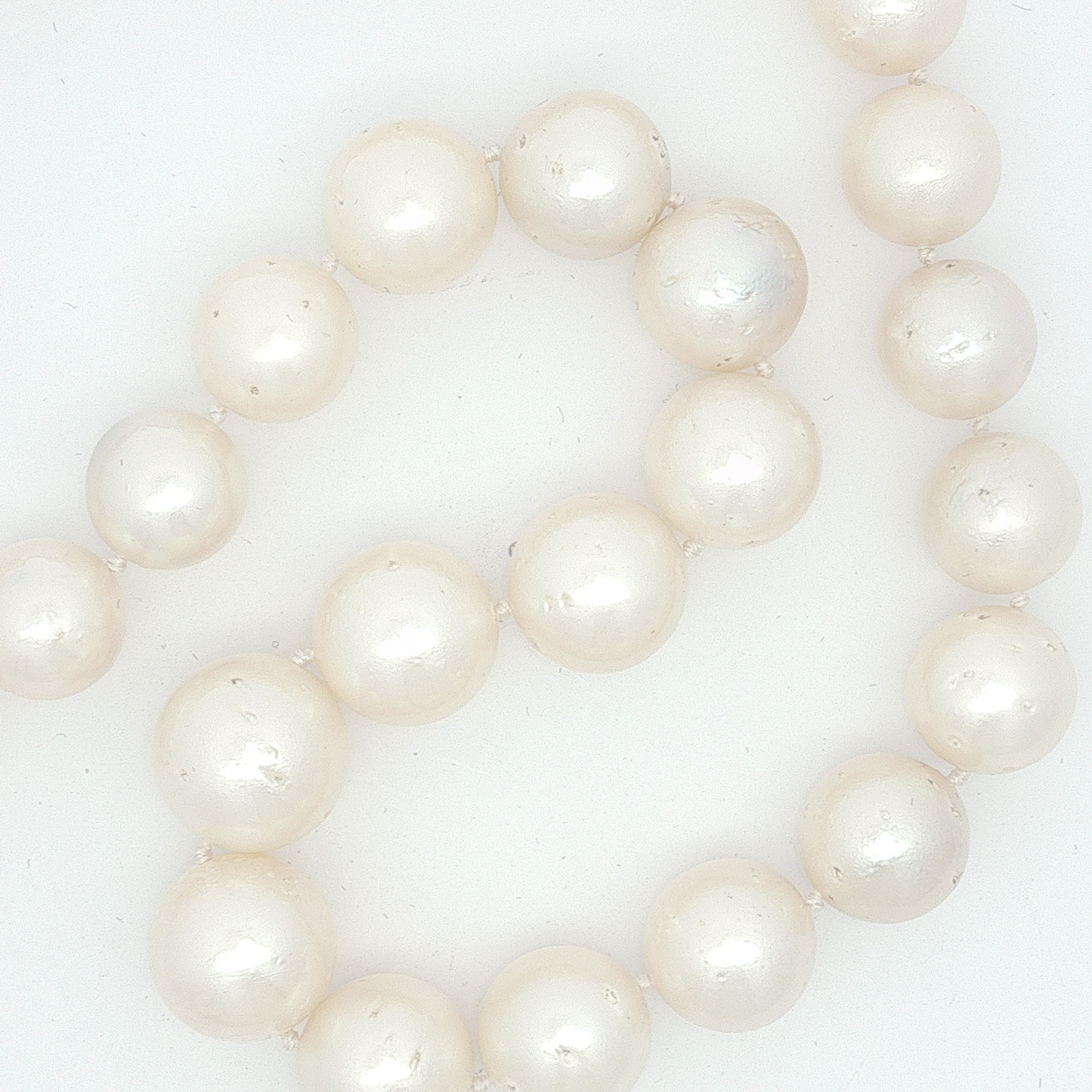 Classic White Pearl Strand Necklace with Yellow Gold Clasp
