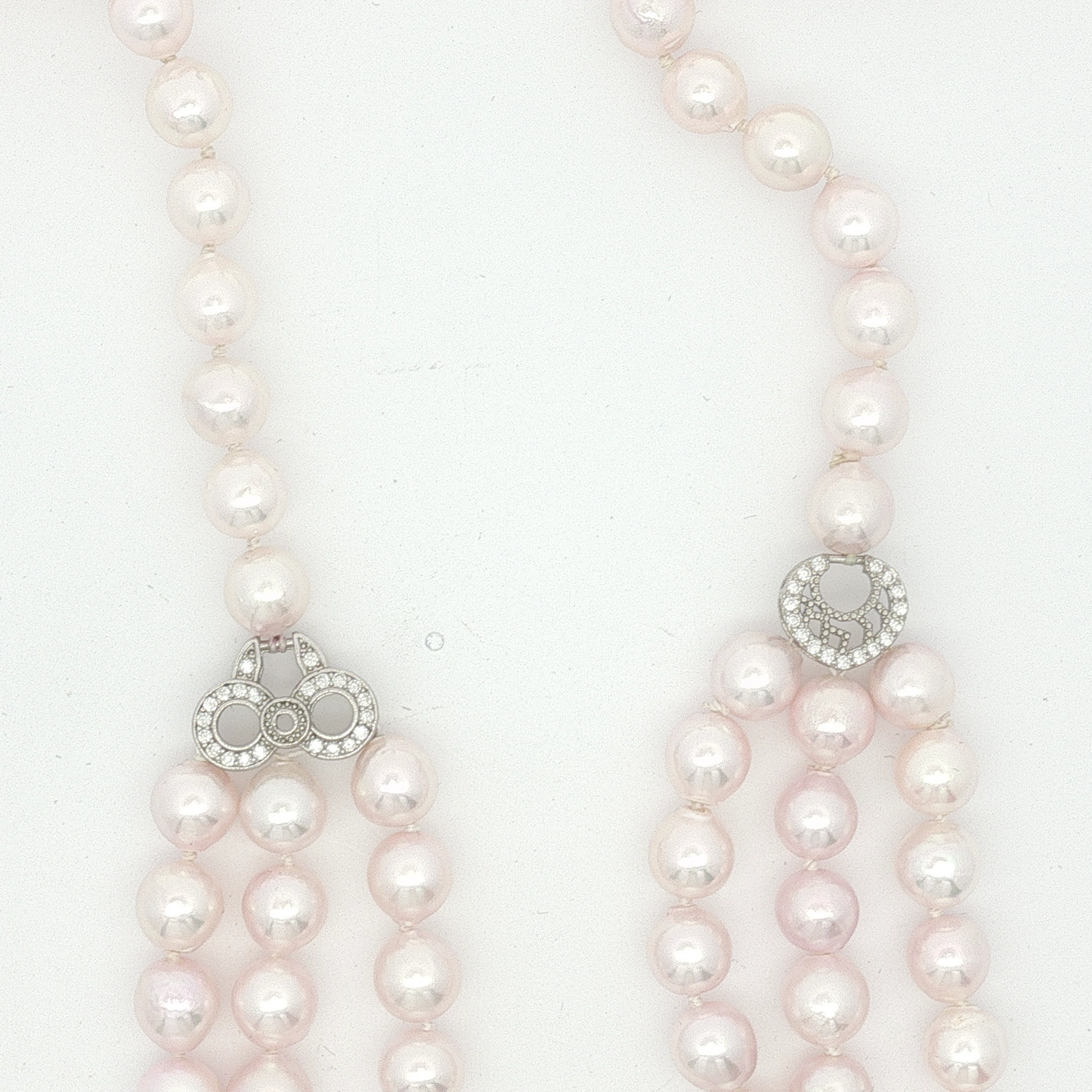 Pink Pearl Necklace with White Gold Clasp