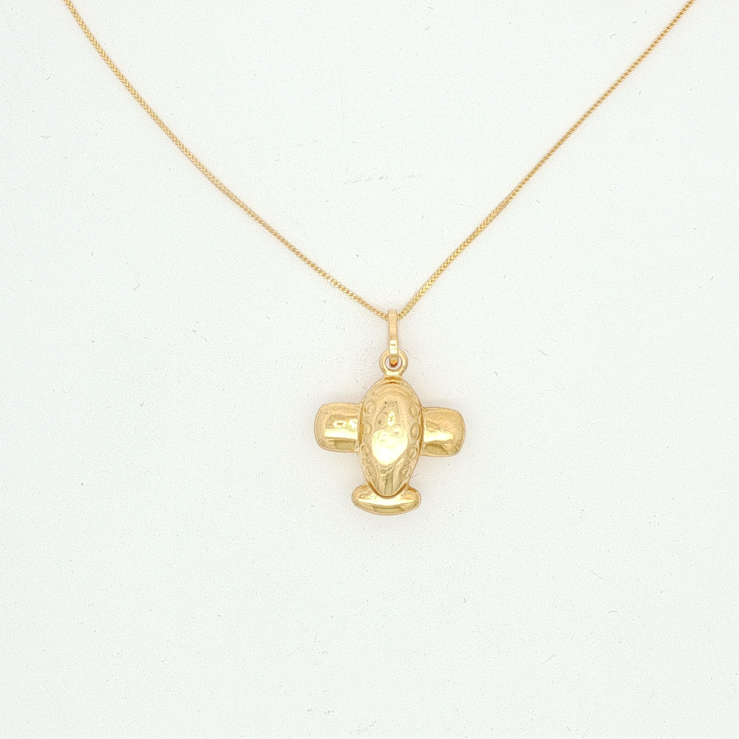 Polished Airplane Charm Necklace in Yellow Gold
