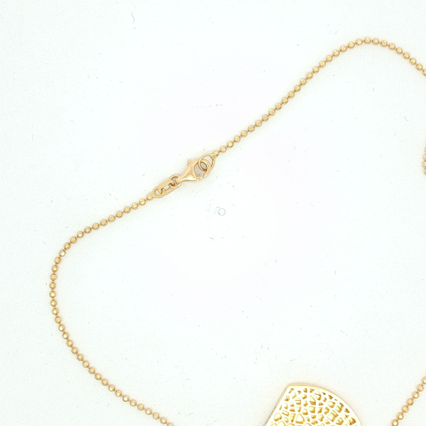 Yellow Gold Dog Tag Pendant on Bead Chain