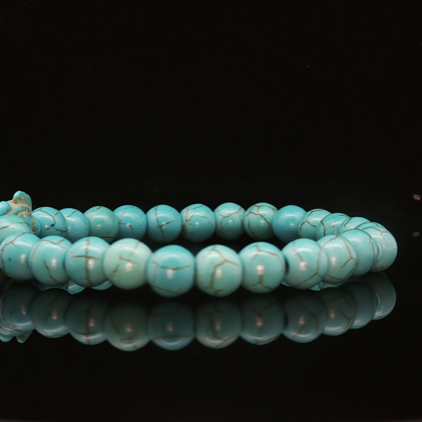 Turquoise Beaded Bracelet with Turtle Accent