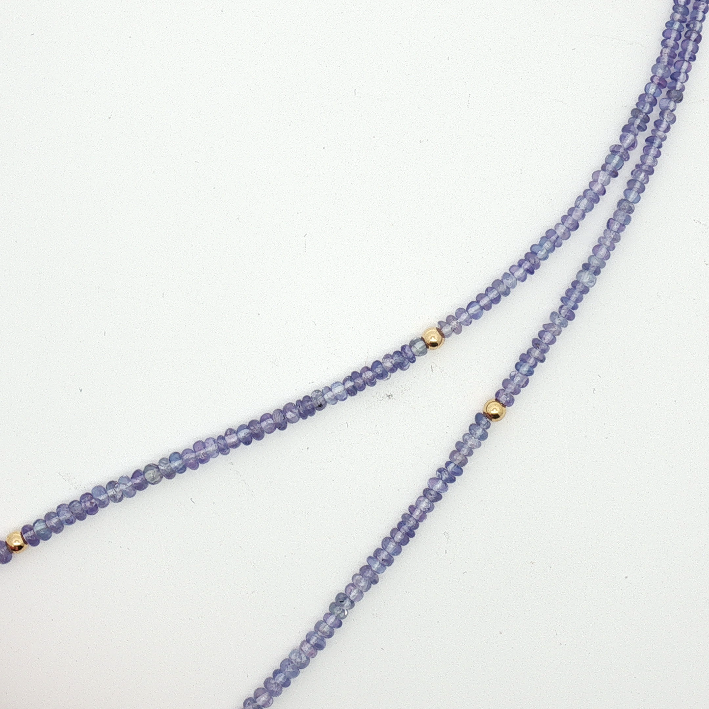 Tanzanite Beaded Necklace with Yellow Gold Accents / ABL-AEOEE