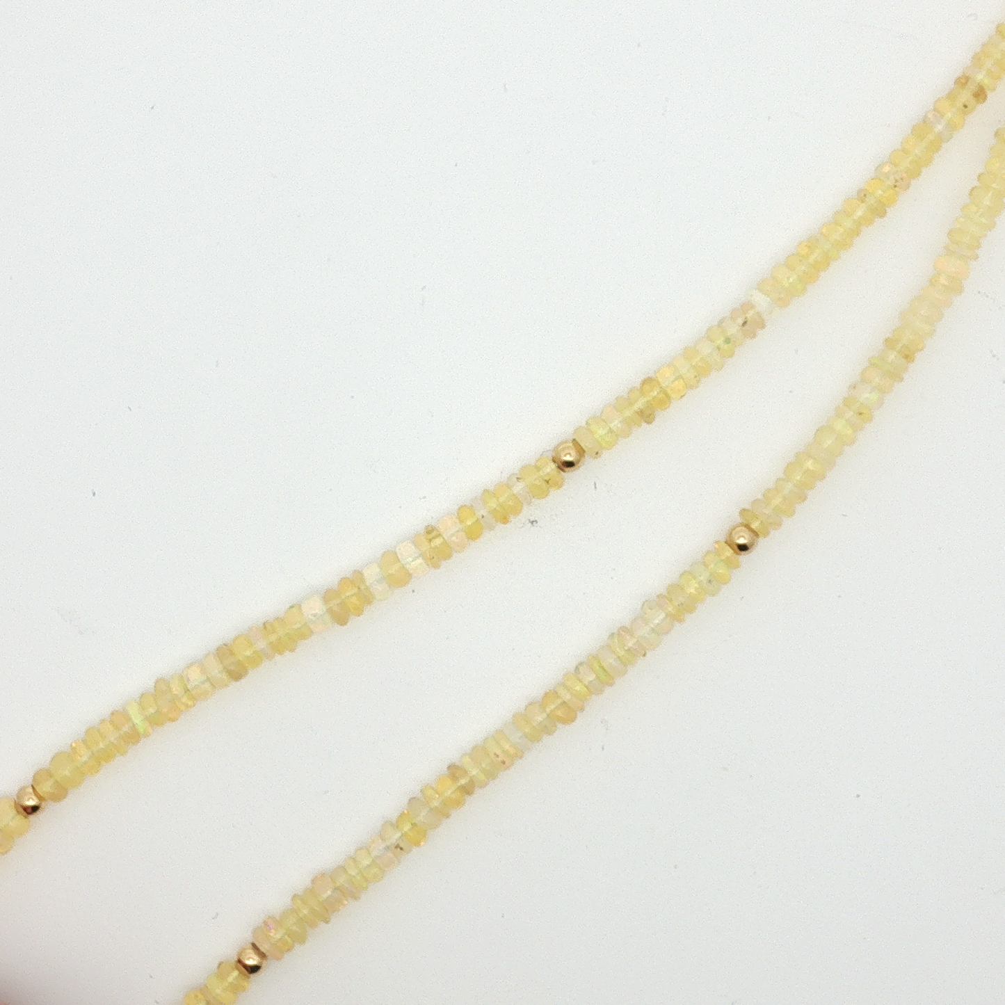Faceted Opal Beaded Necklace with Yellow Gold Accents / ABL-AEOEE