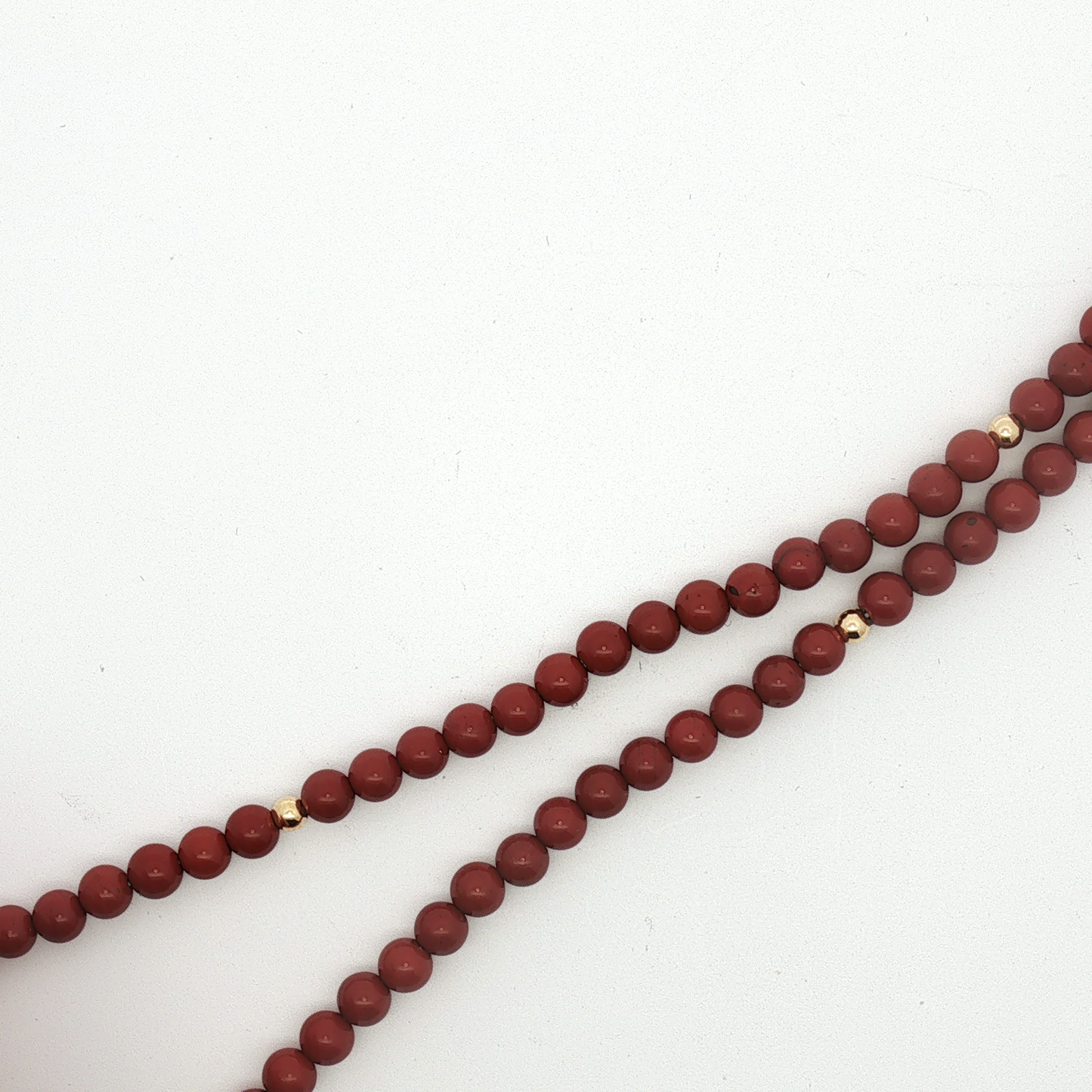 Round Garnet Beaded Necklace with Yellow Gold Accents / ABA-AEEOU